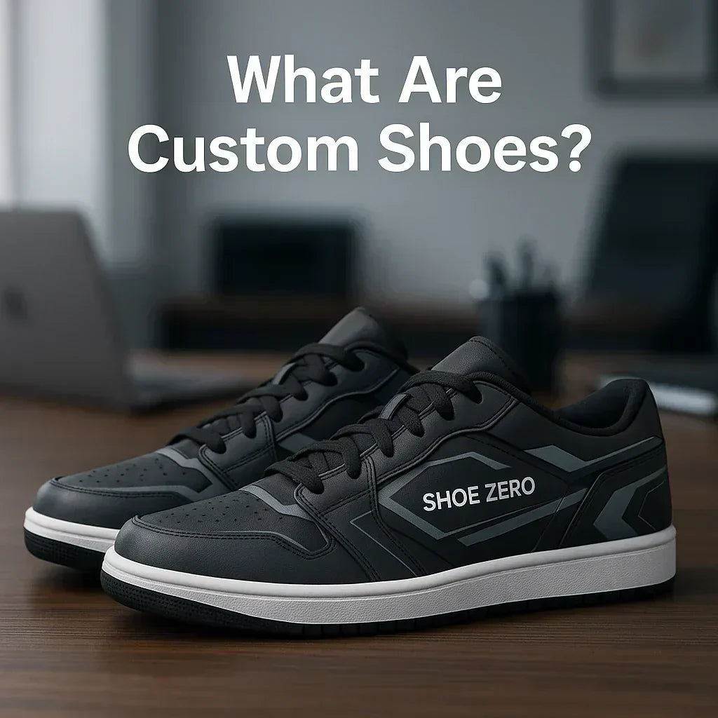 Illustration of custom shoes, featuring unique patterns and colors that reflect personal style and creativity in footwear.