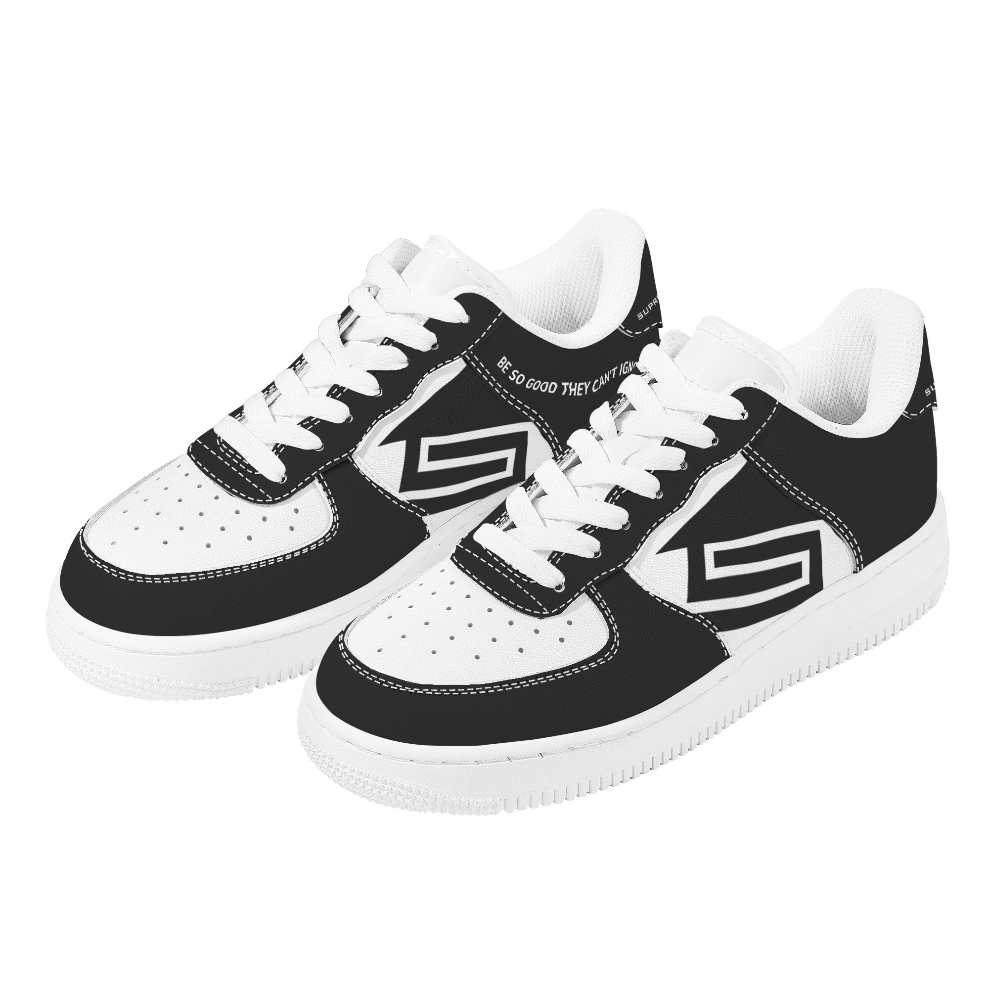 Supreme Lending (BLACK) | Company Branded Custom Sneakers | Shoe Zero