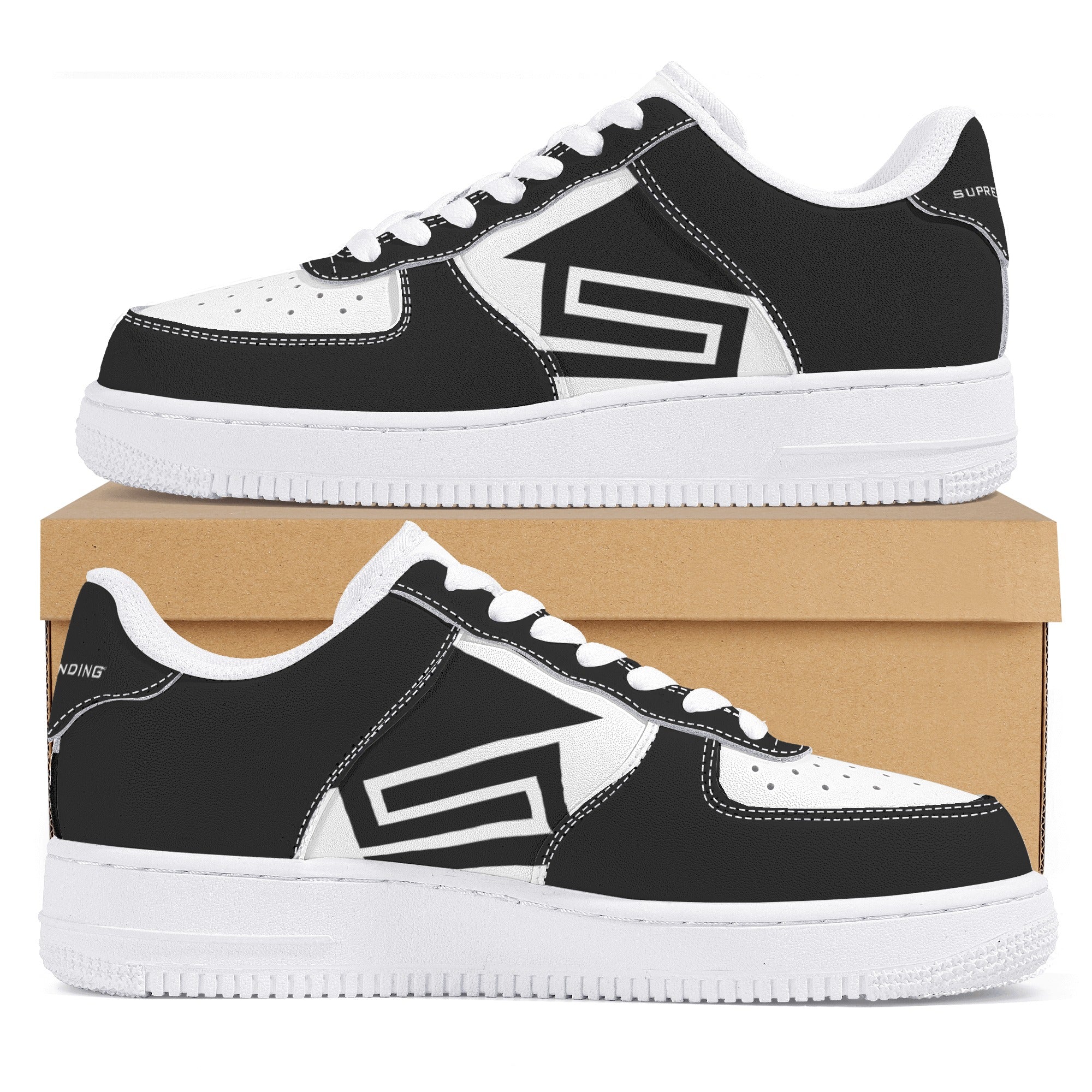 Supreme Lending (BLACK) | Company Branded Custom Sneakers | Shoe Zero