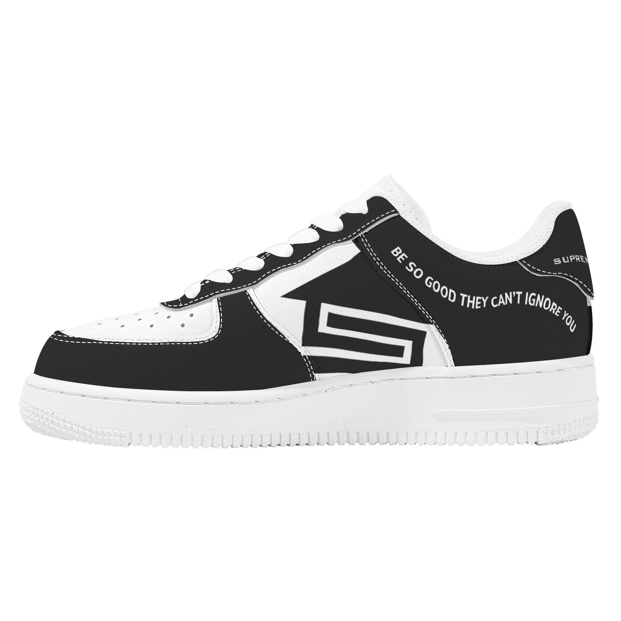 Supreme Lending (BLACK) | Company Branded Custom Sneakers | Shoe Zero