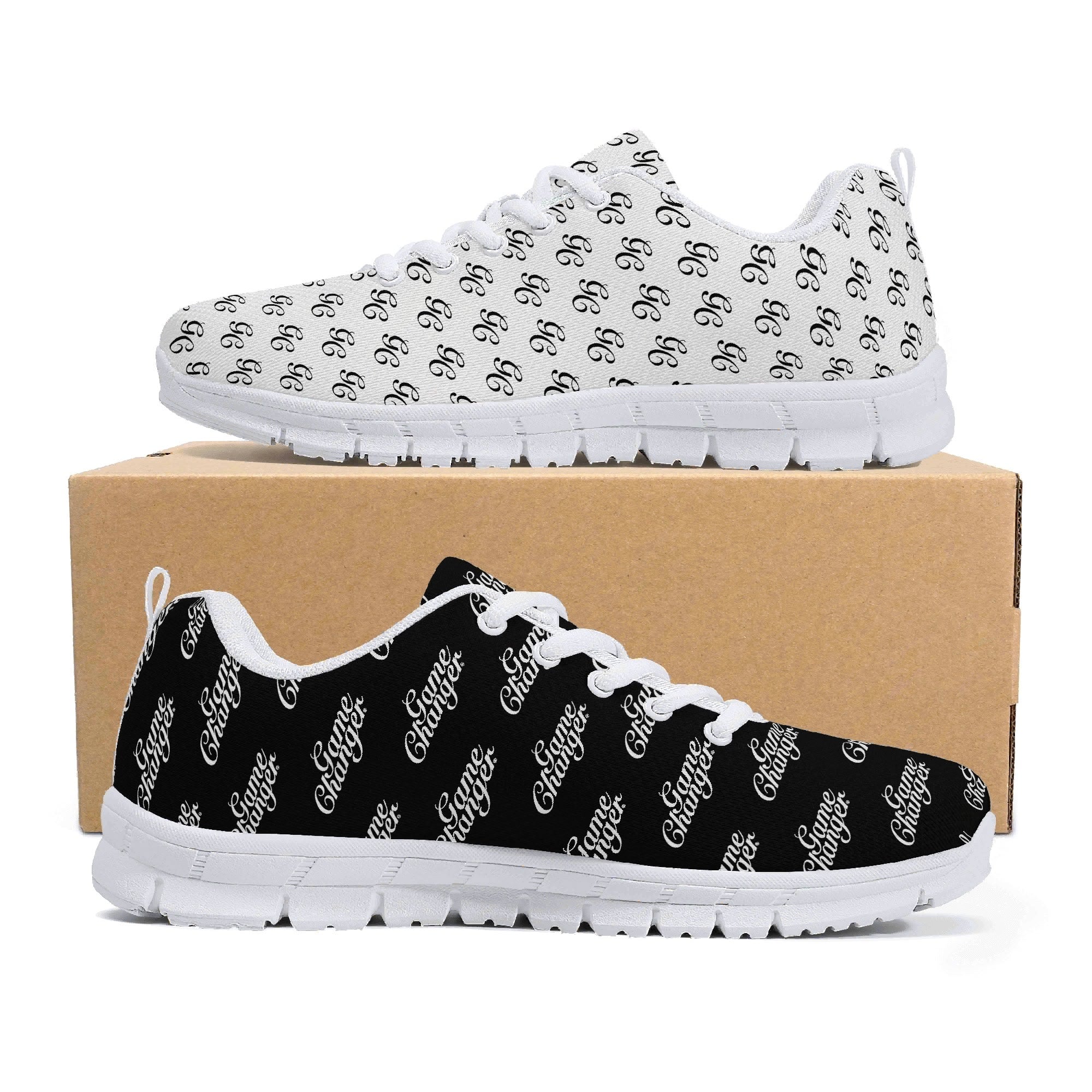 Game Changer V1 Black and White Running Shoe | Shoe Zero Design a Shoe Line