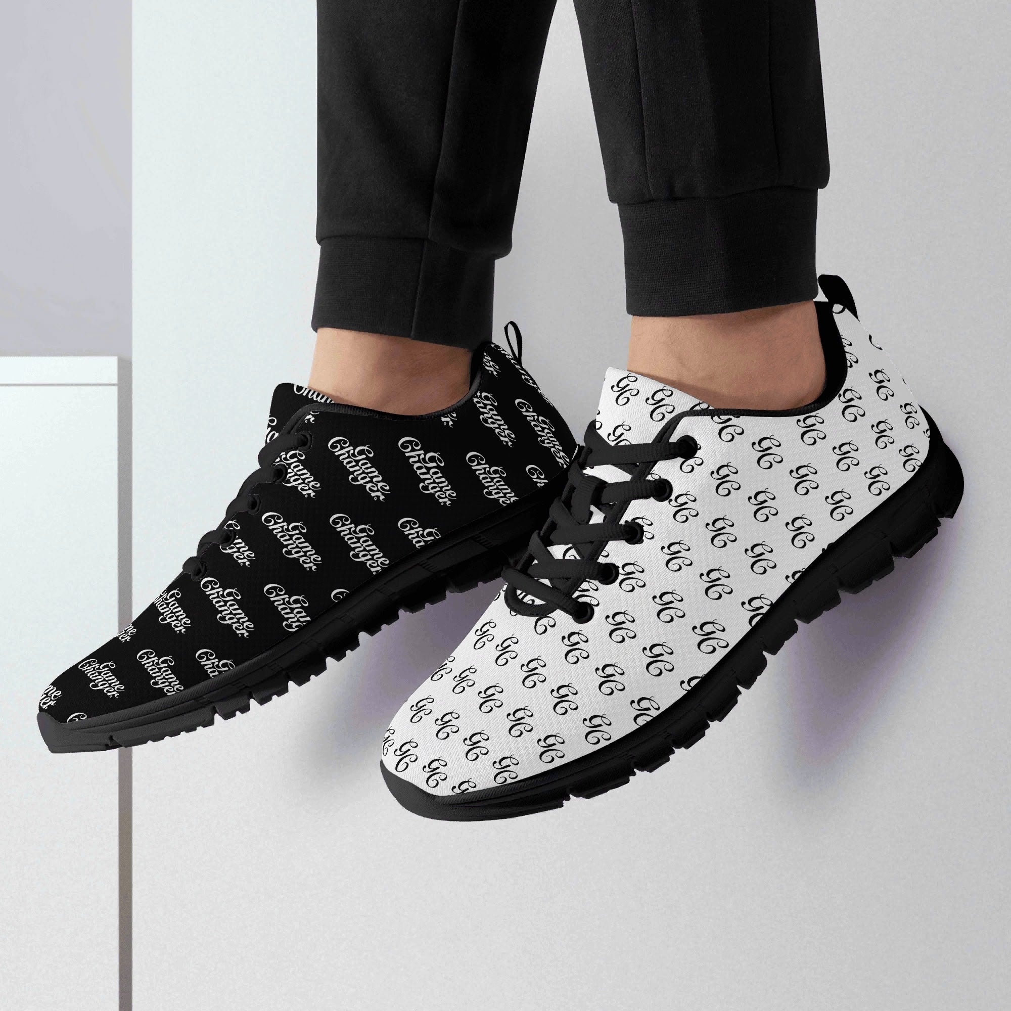 Game Changer V1 Black and White Running Shoe | Shoe Zero Design a Shoe Line