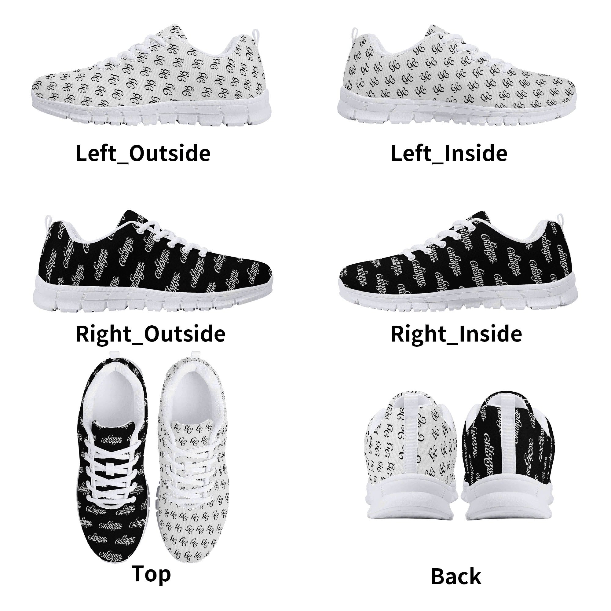 Game Changer V1 Black and White Running Shoe | Shoe Zero Design a Shoe Line