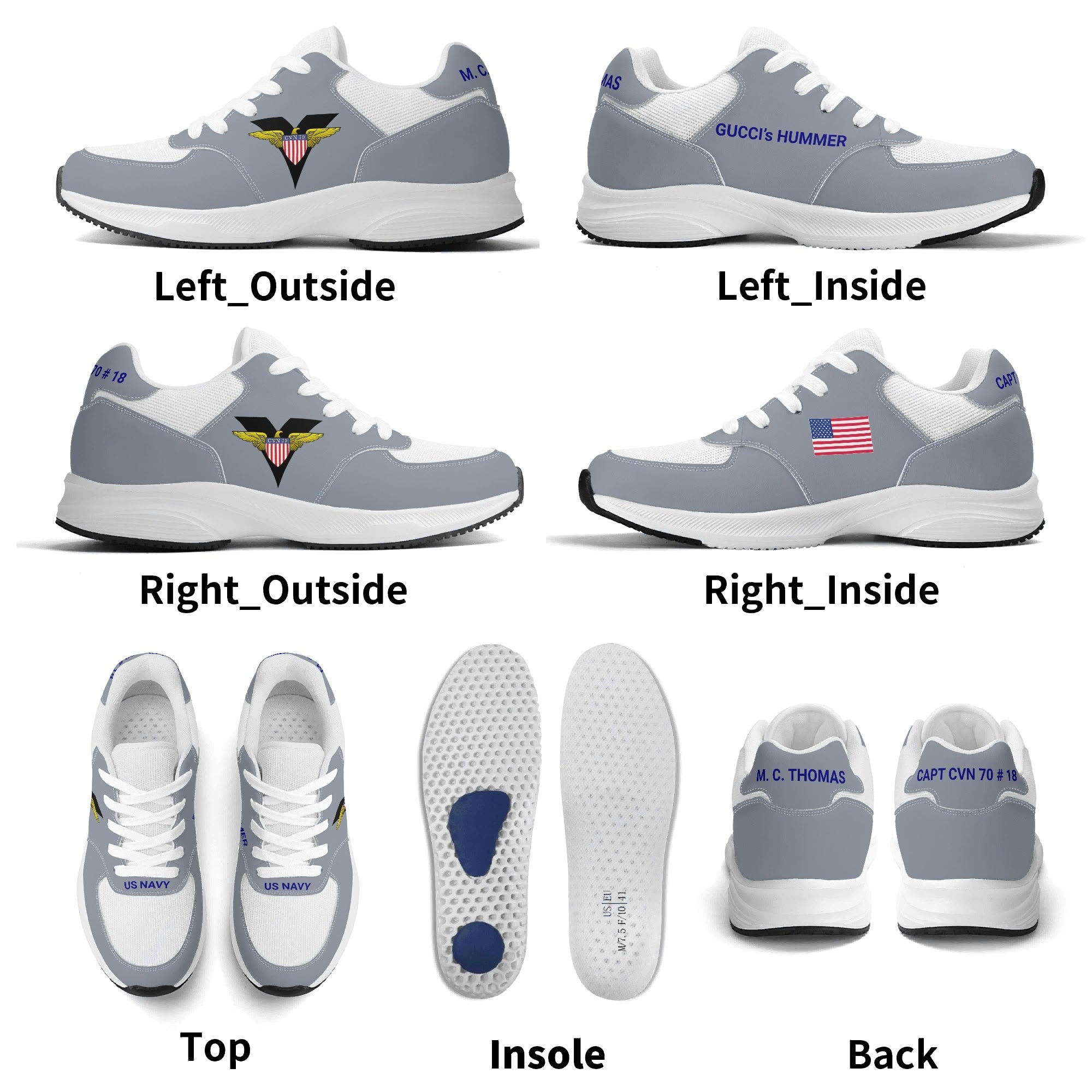 Haze Gray Navy Edition Customized Shoes | Shoe Zero