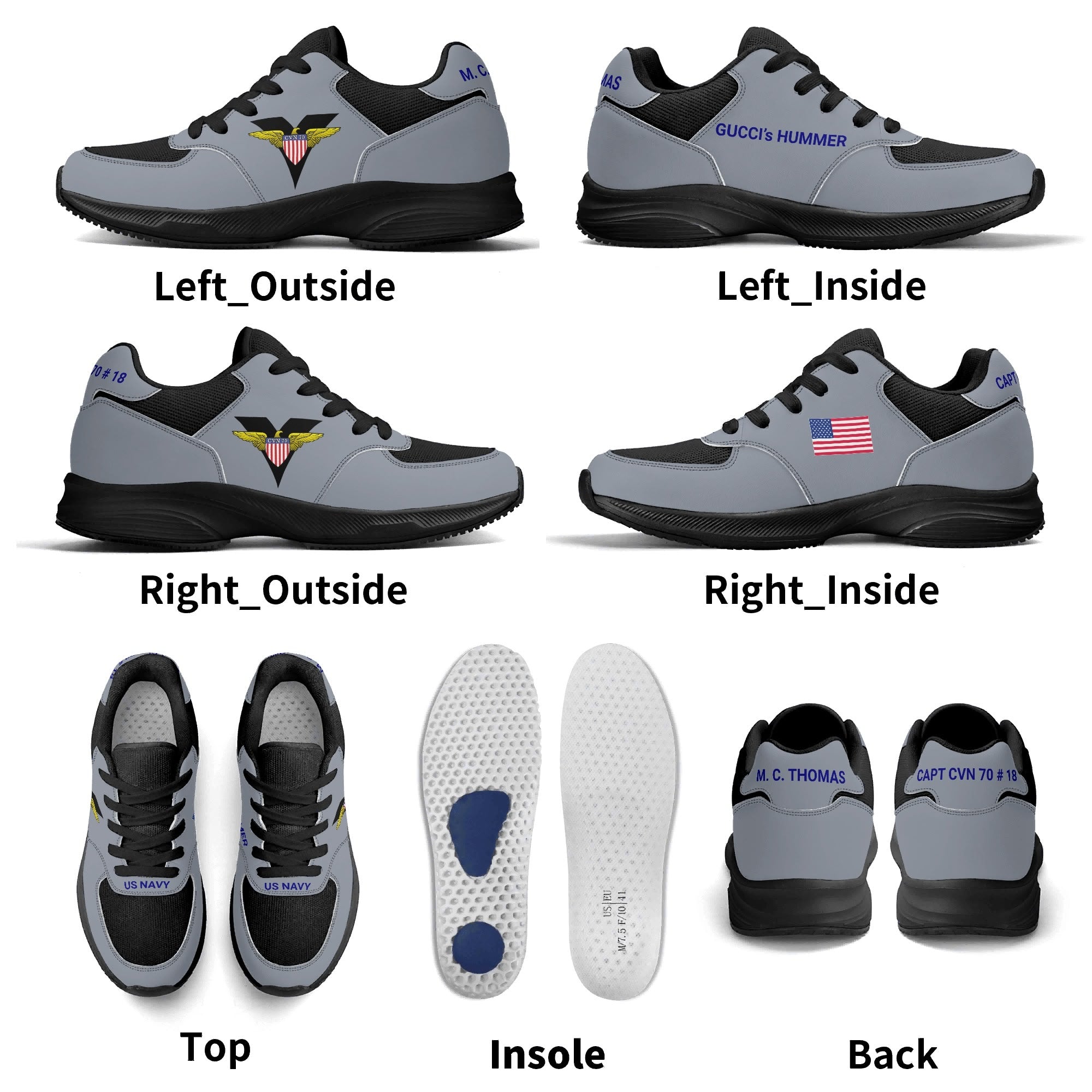 Haze Gray Navy Edition Customized Shoes | Shoe Zero
