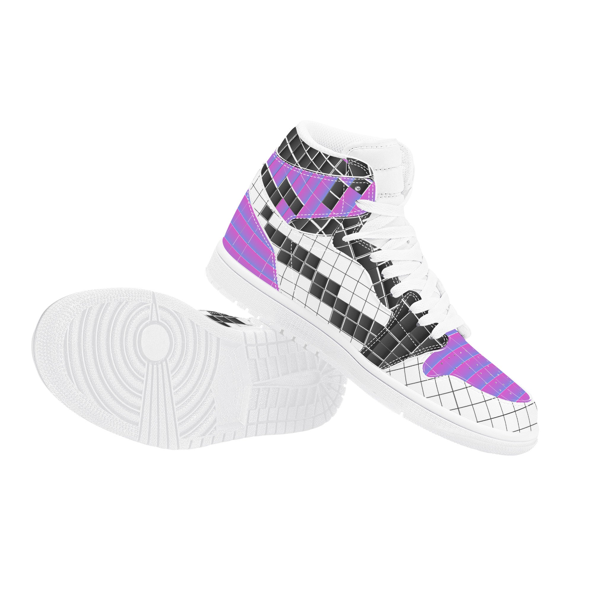 Design From NFT - Purple Pixel | High Top Customized | Shoe Zero