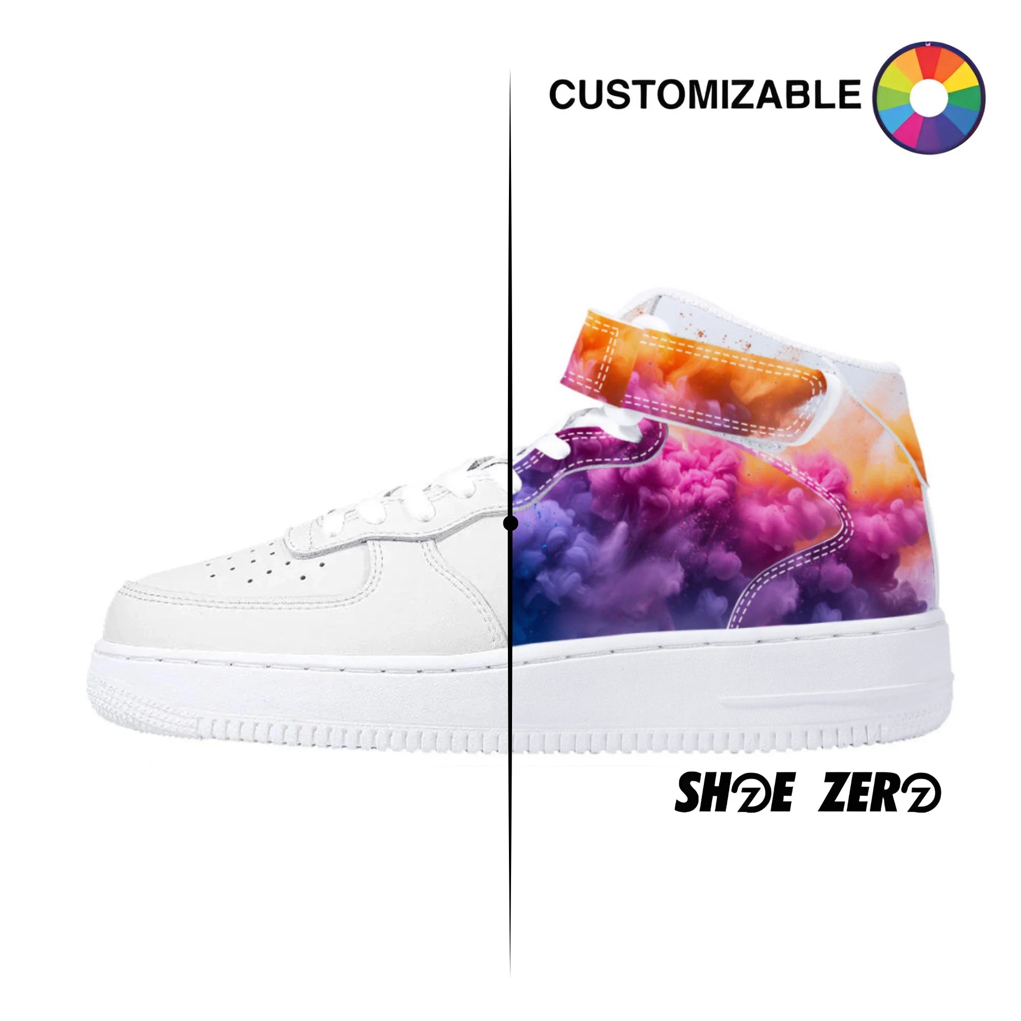 Customizable Vegan Leather Sneakers High Top Custom Shoes Shoe Zero