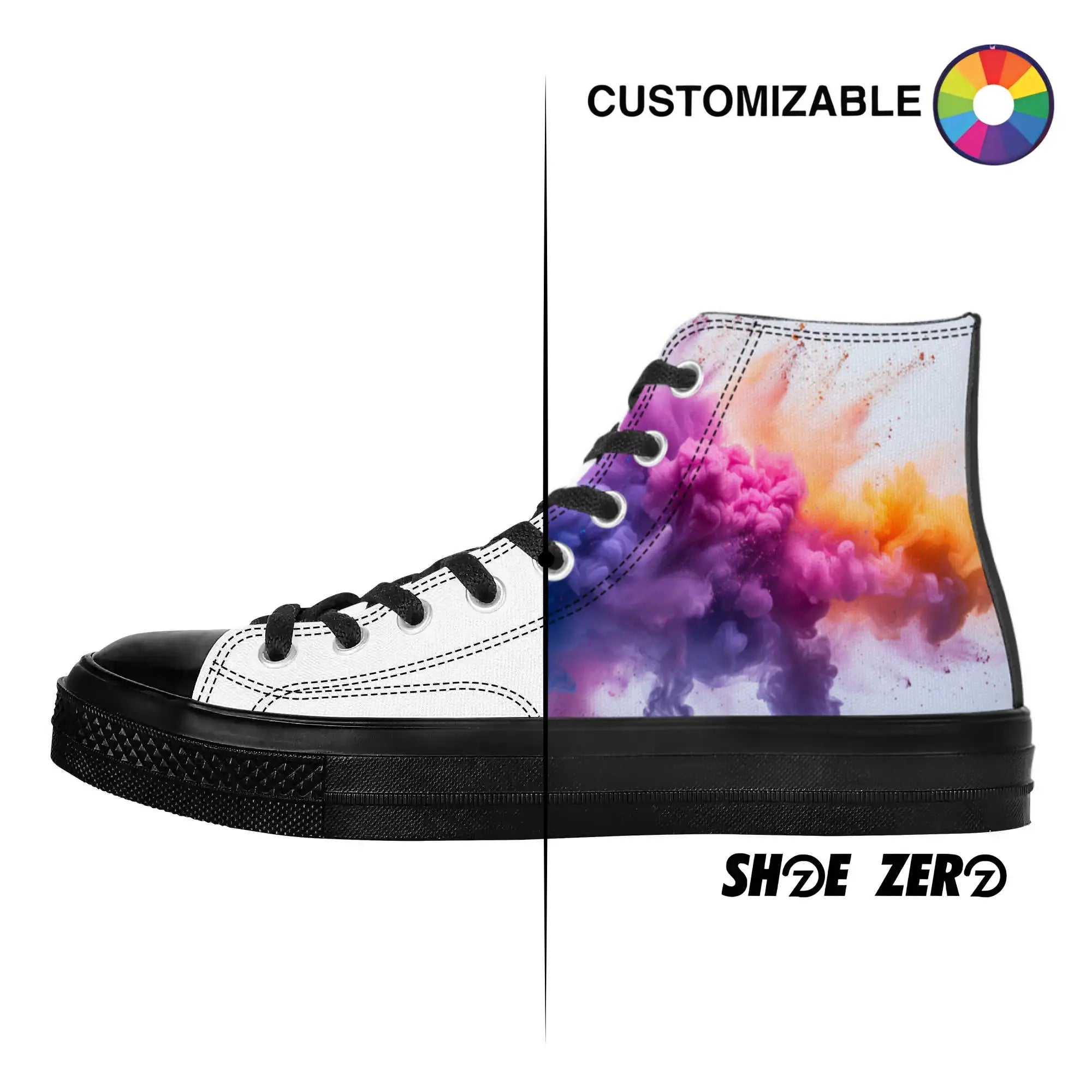 Customizable High Top Black Sole Custom Shoes Shoe Zero