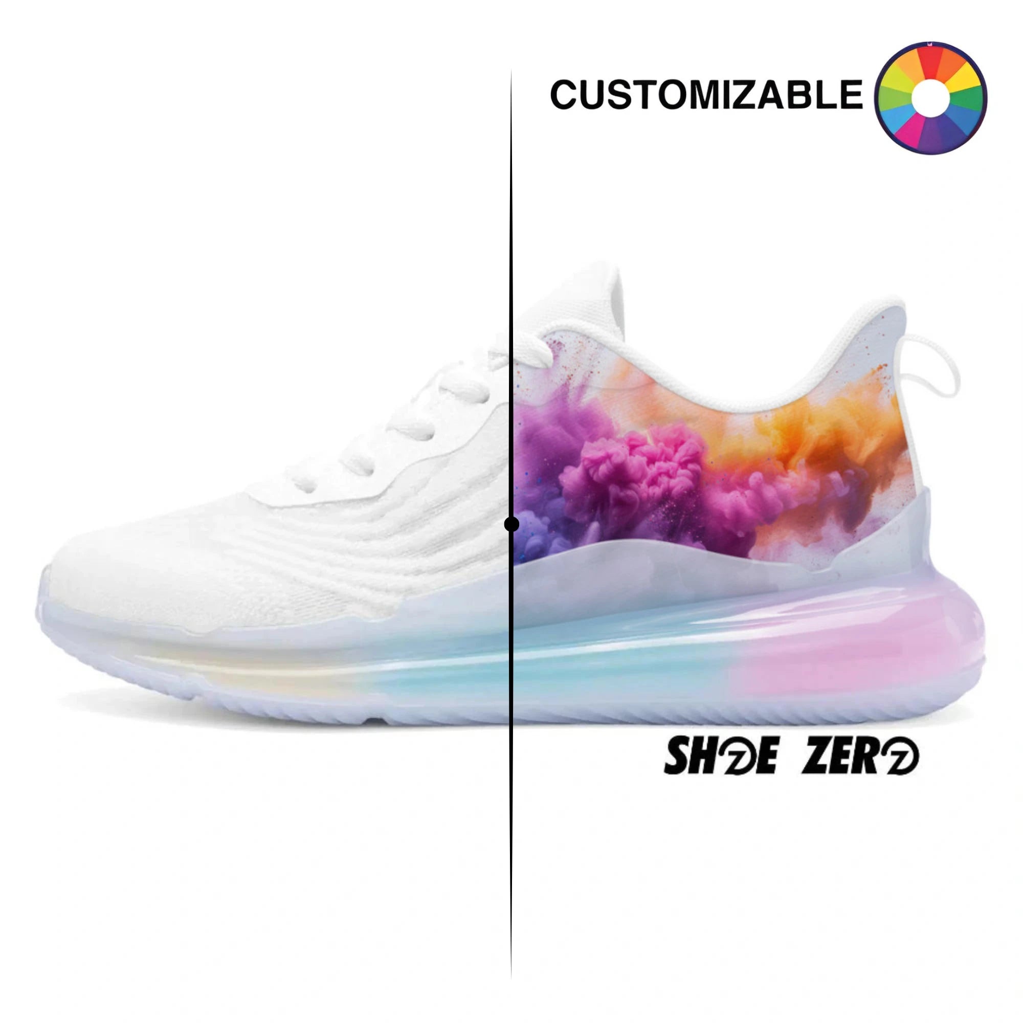Customizable Rainbow Atmospheric Cushion Running Shoes Custom Shoes Shoe Zero Women US6 EU37