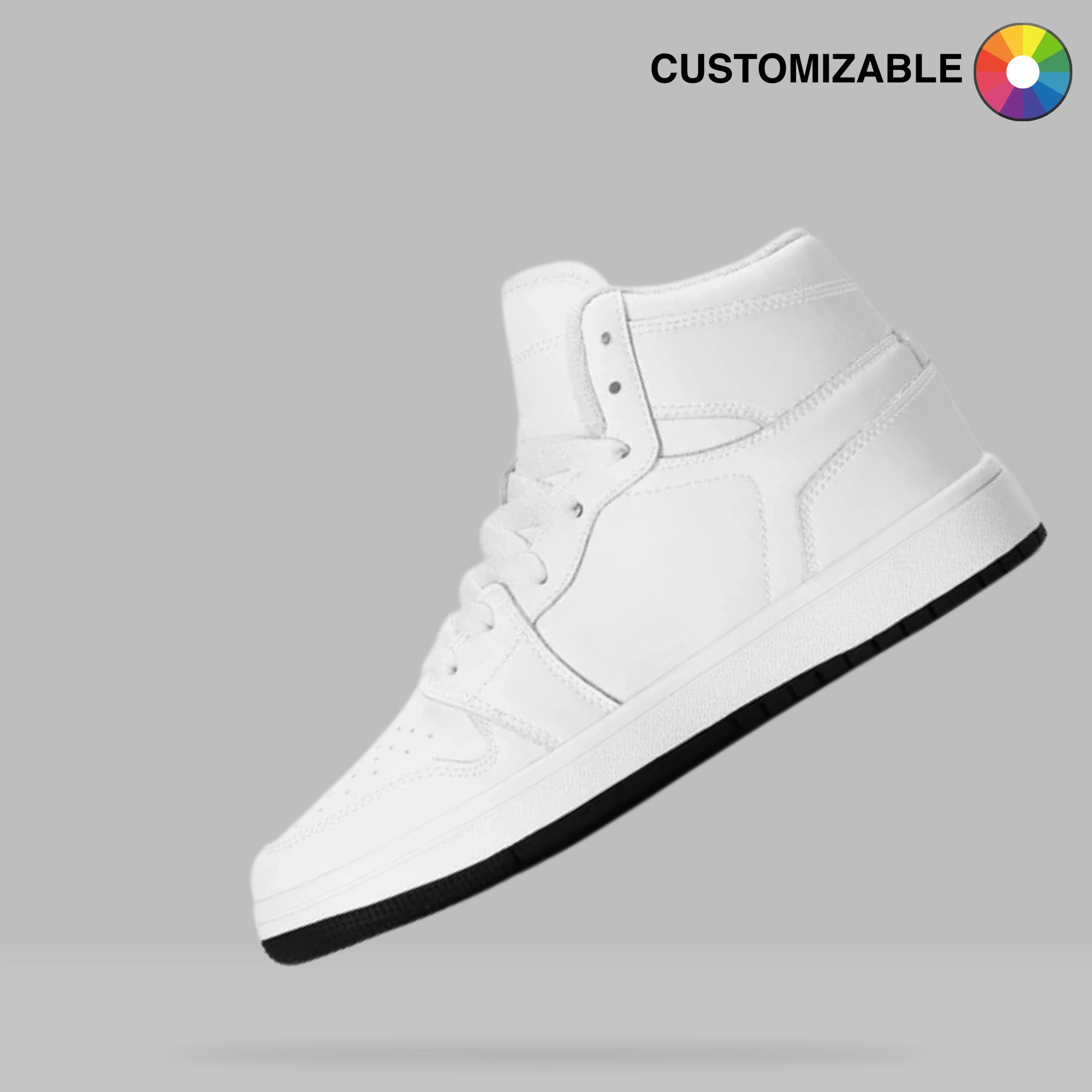 Kids Customizable High Top Vegan Leather Sneakers