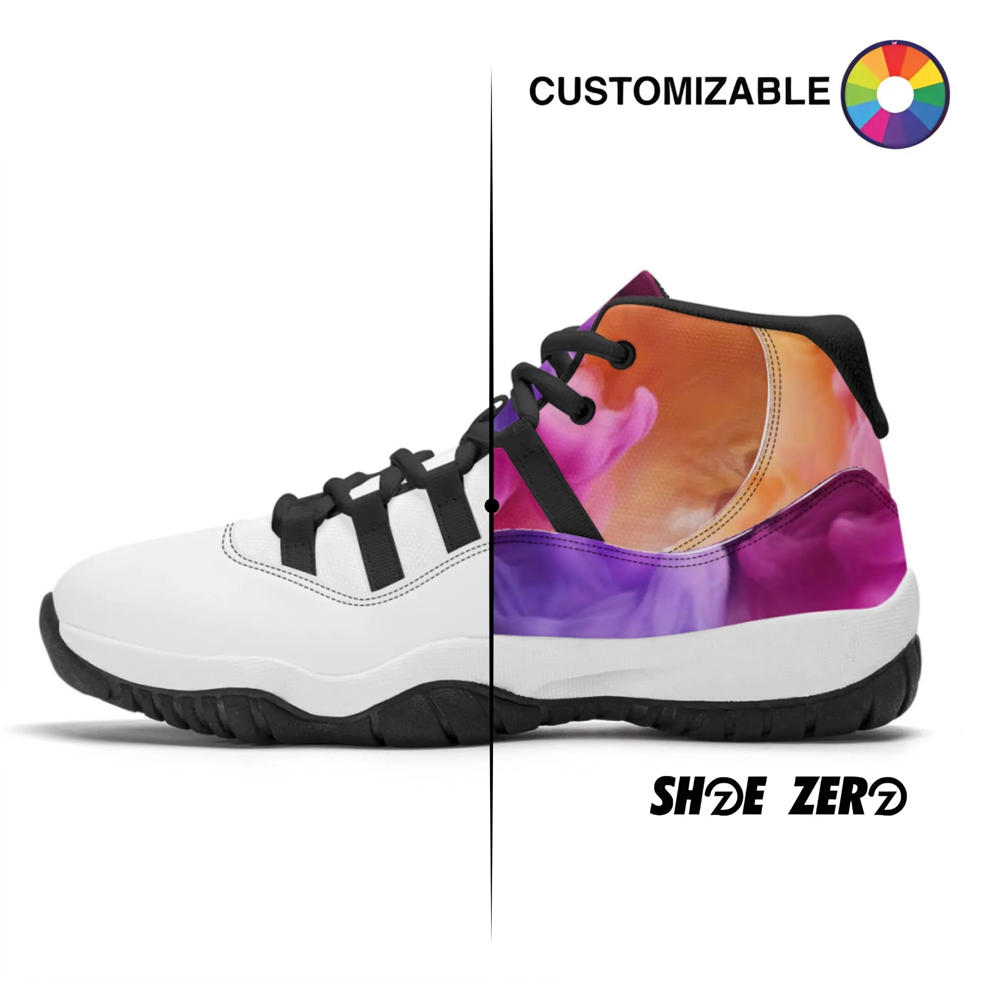 Customizable High Top Air Retro Sneakers Black Lace Custom Shoes Shoe Zero