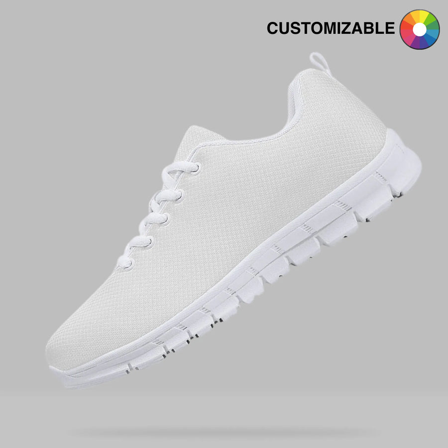 zero running shoes floating three-quarter white