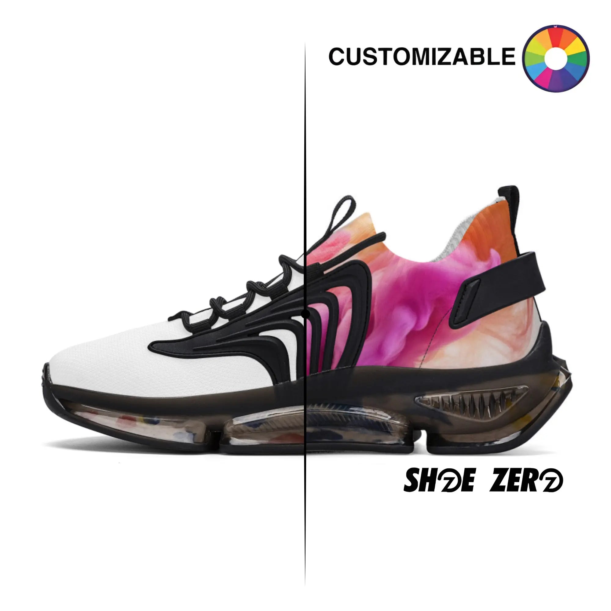 Customizable Air Heel React Sneakers Black