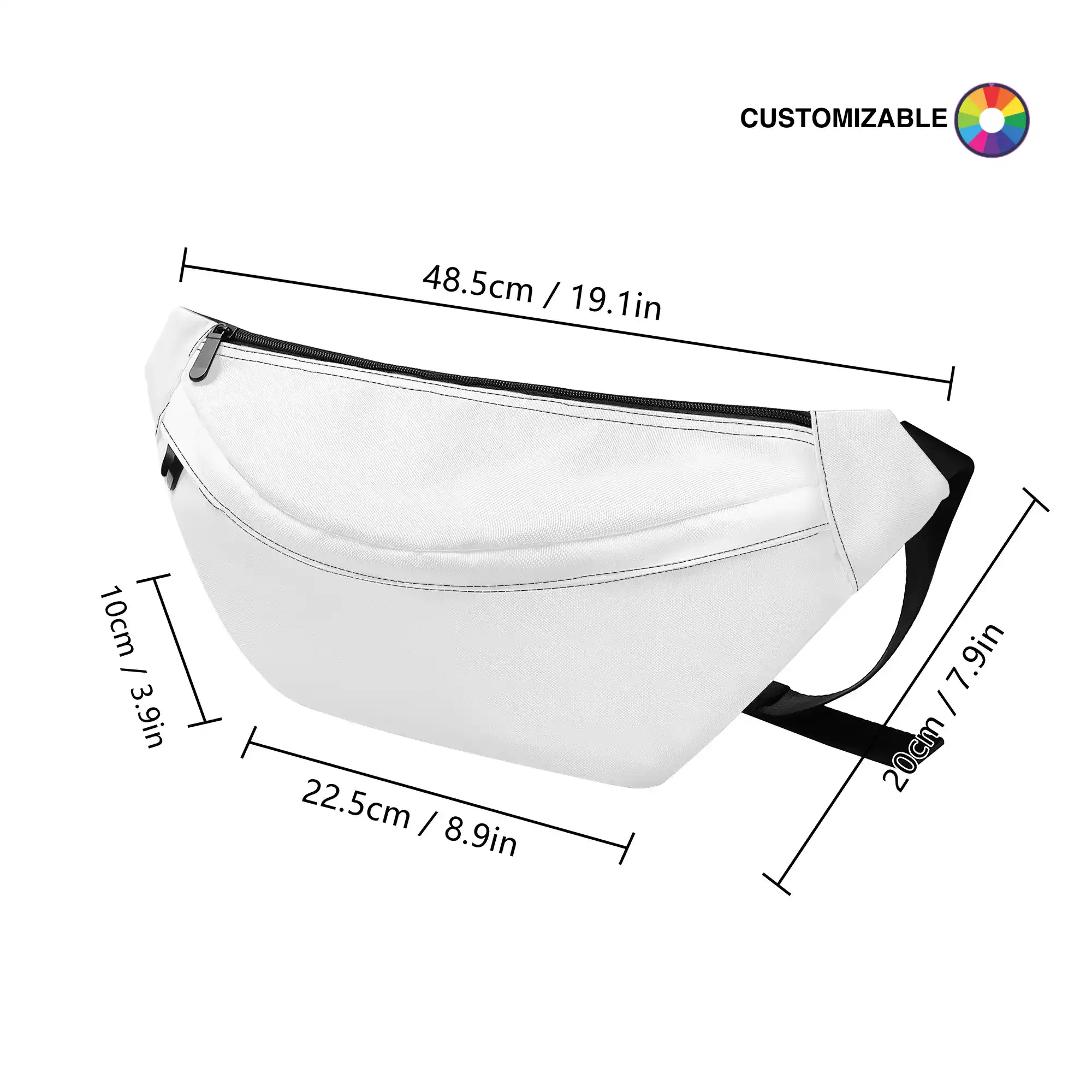 Customizable Double-Zipper Fanny Pack