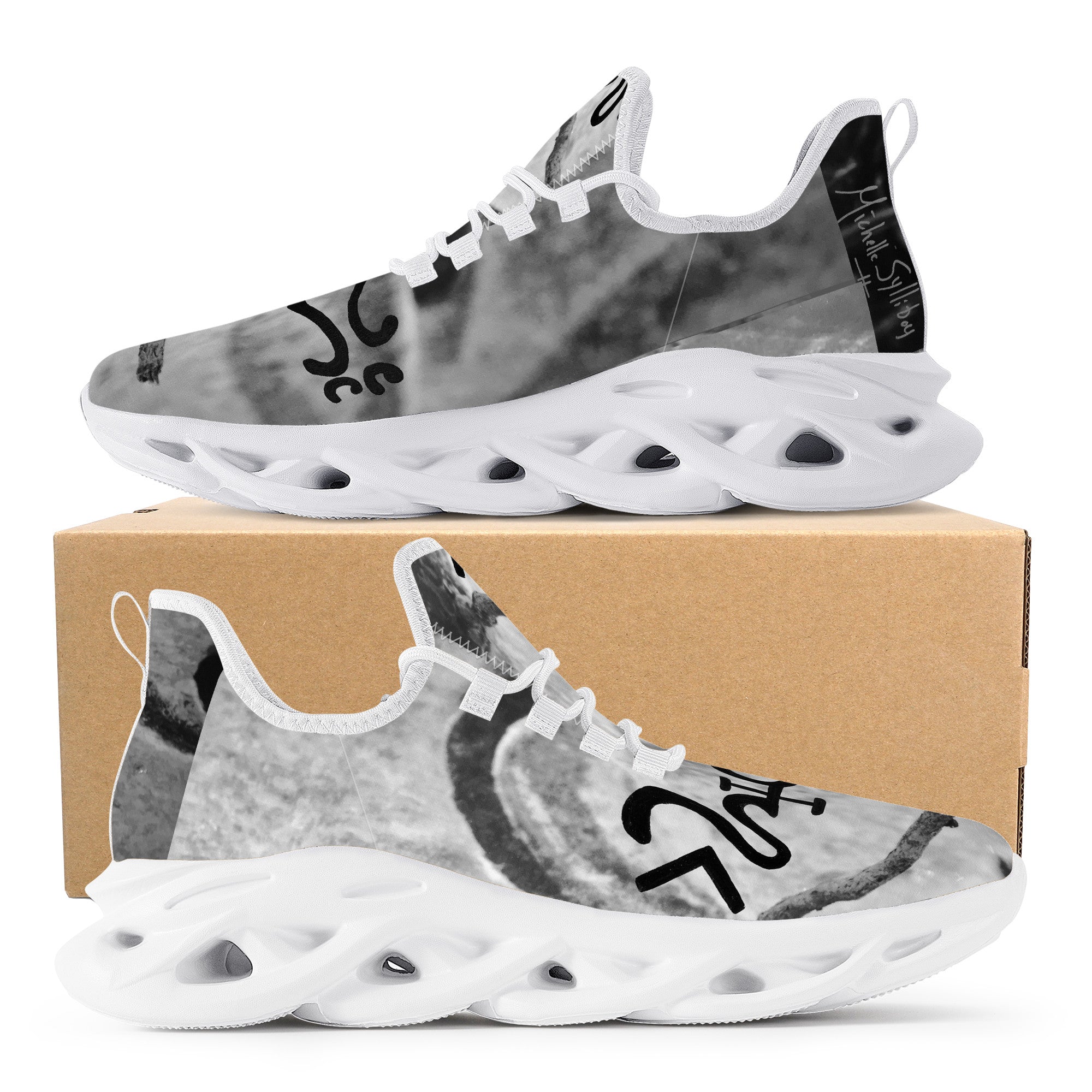 Grey Sneaker- We thank you | Customized Flex Shoes by Sylliboy - Shoe Zero