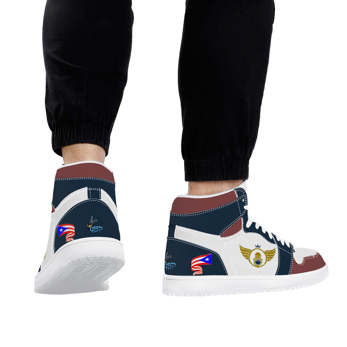 Gold Series - Crimson and Black | High Top Customized | Shoe Zero