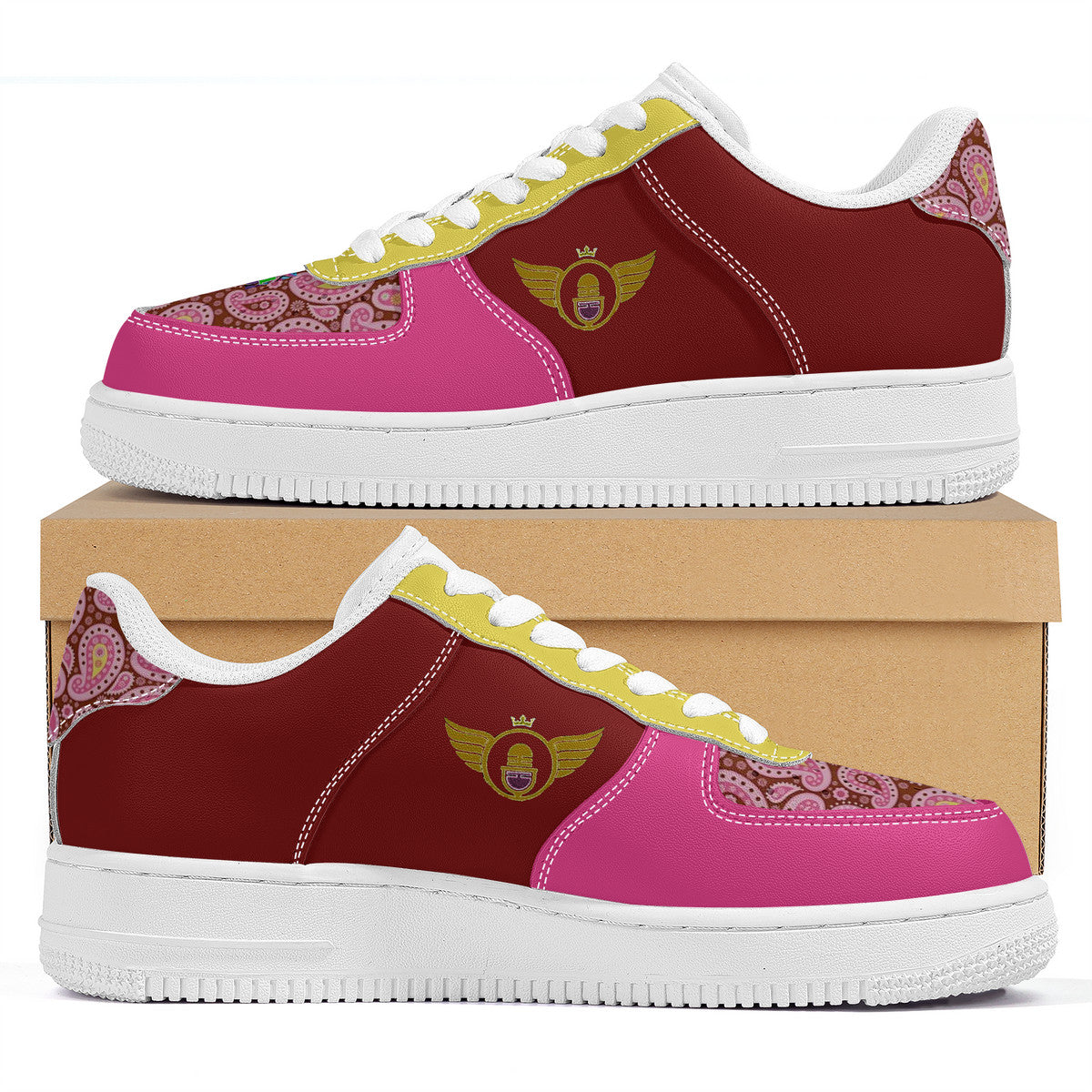 Gold Series Paisley Custom Low Top Sneakers - Shoe Zero
