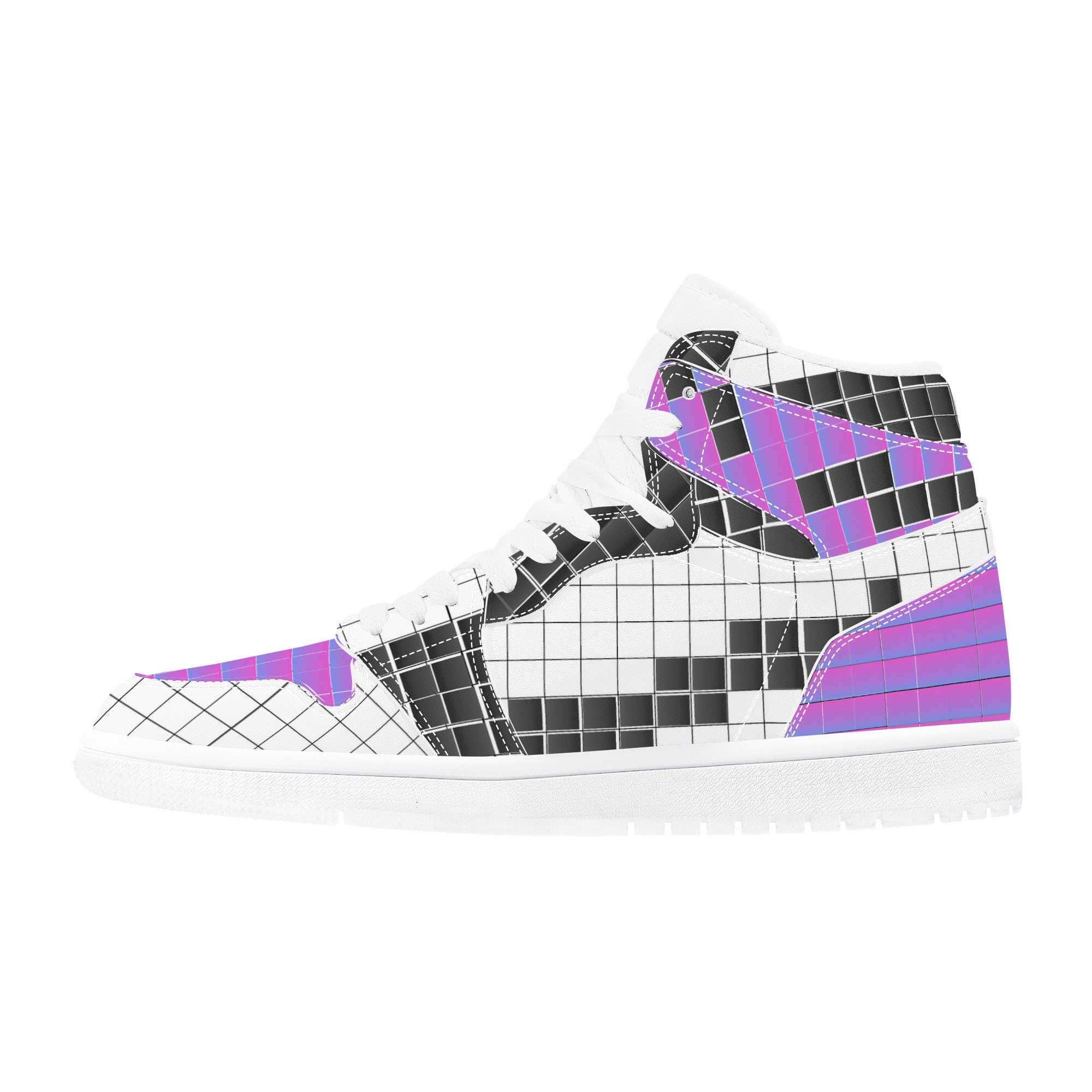 Design From NFT - Purple Pixel | High Top Customized | Shoe Zero