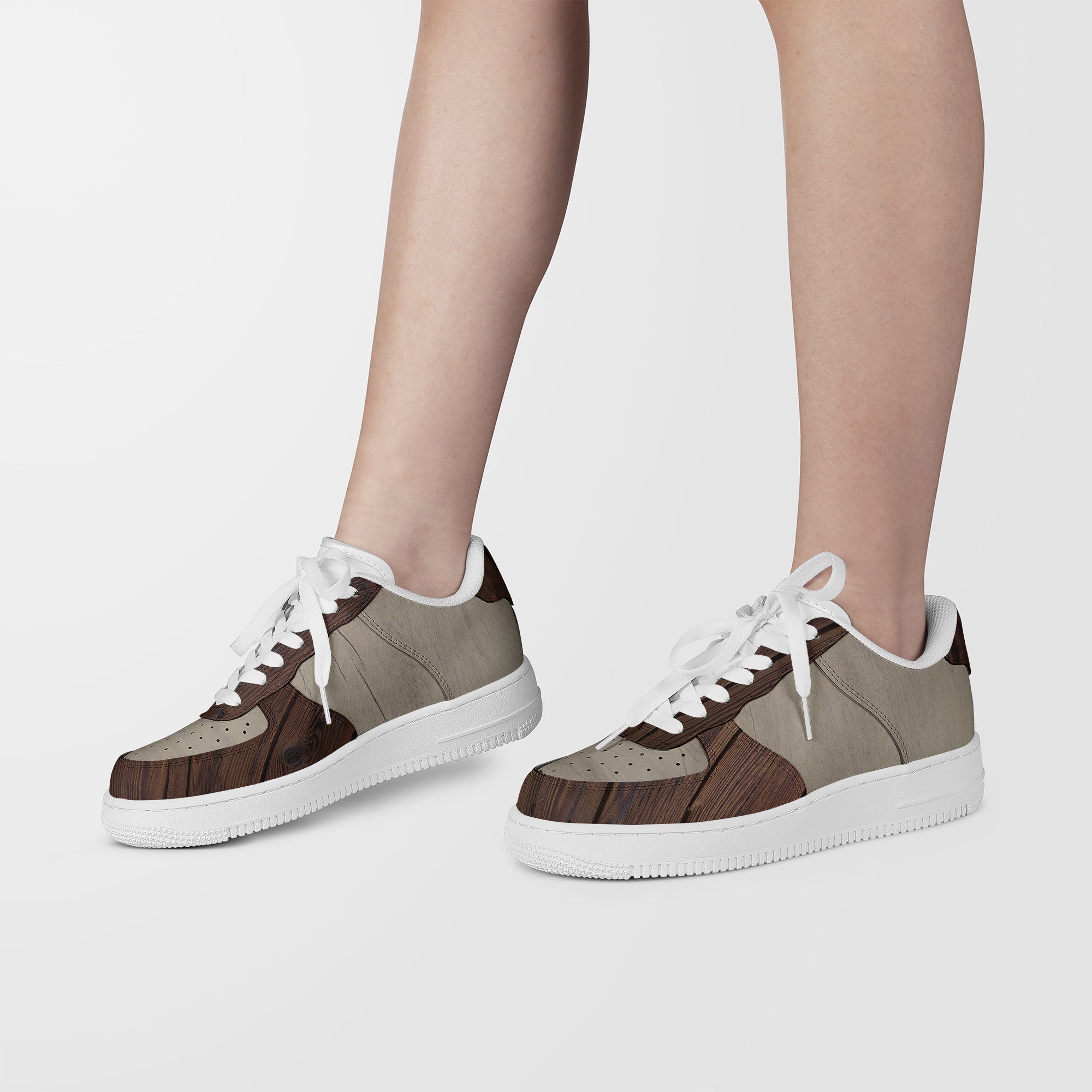 Wood Texture Low Top Sneakers | Custom Branded Shoes | Shoe Zero