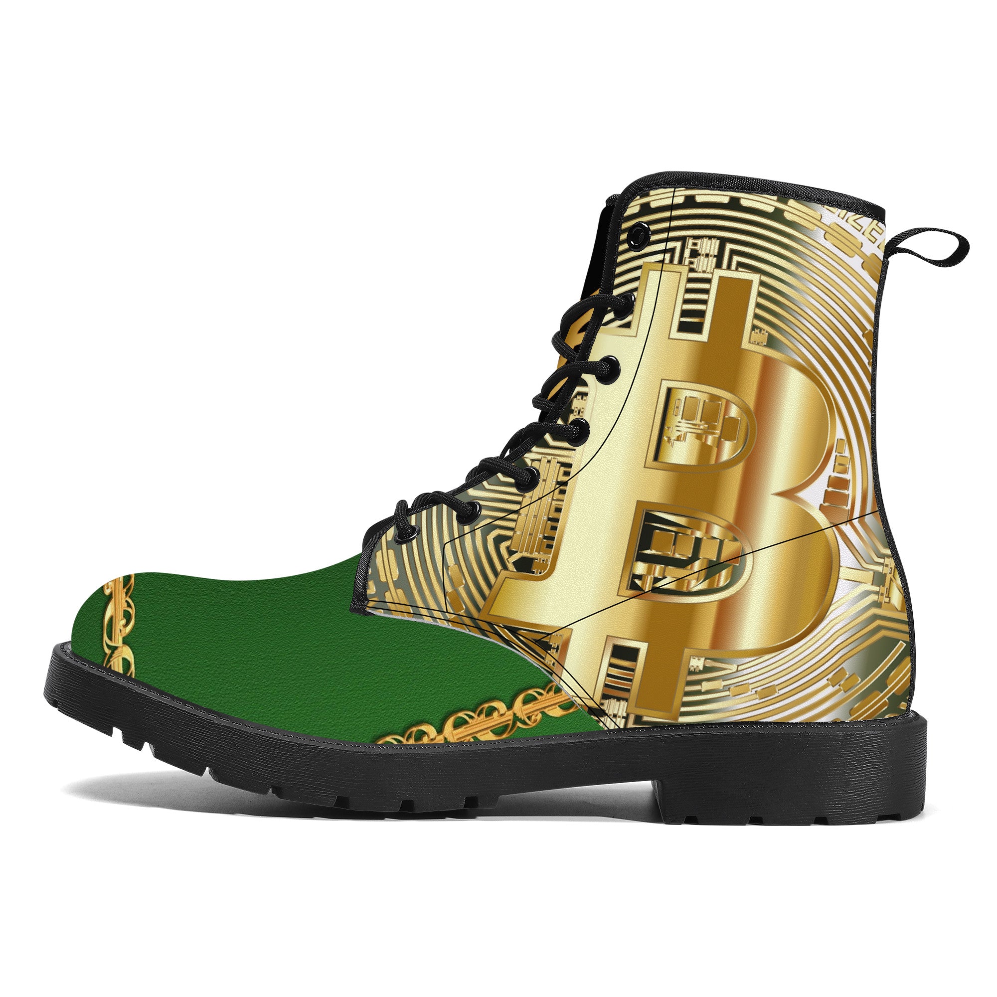 Bitcoin Boots Synthetic Vegan Leather | Boots Customized | Shoe Zero