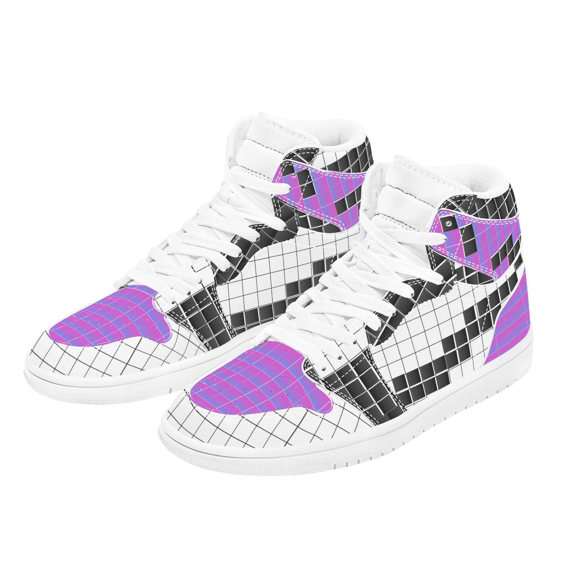 Design From NFT - Purple Pixel | High Top Customized | Shoe Zero