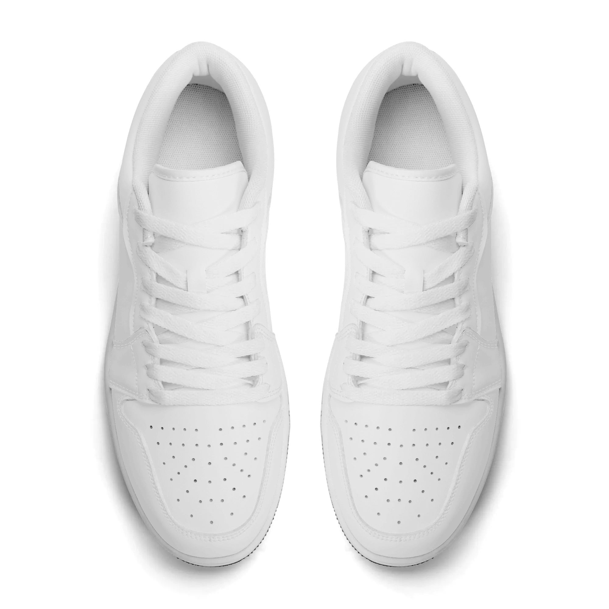 2.0 Customizable Vegan Leather Skateboard Low Top Sneakers (White)