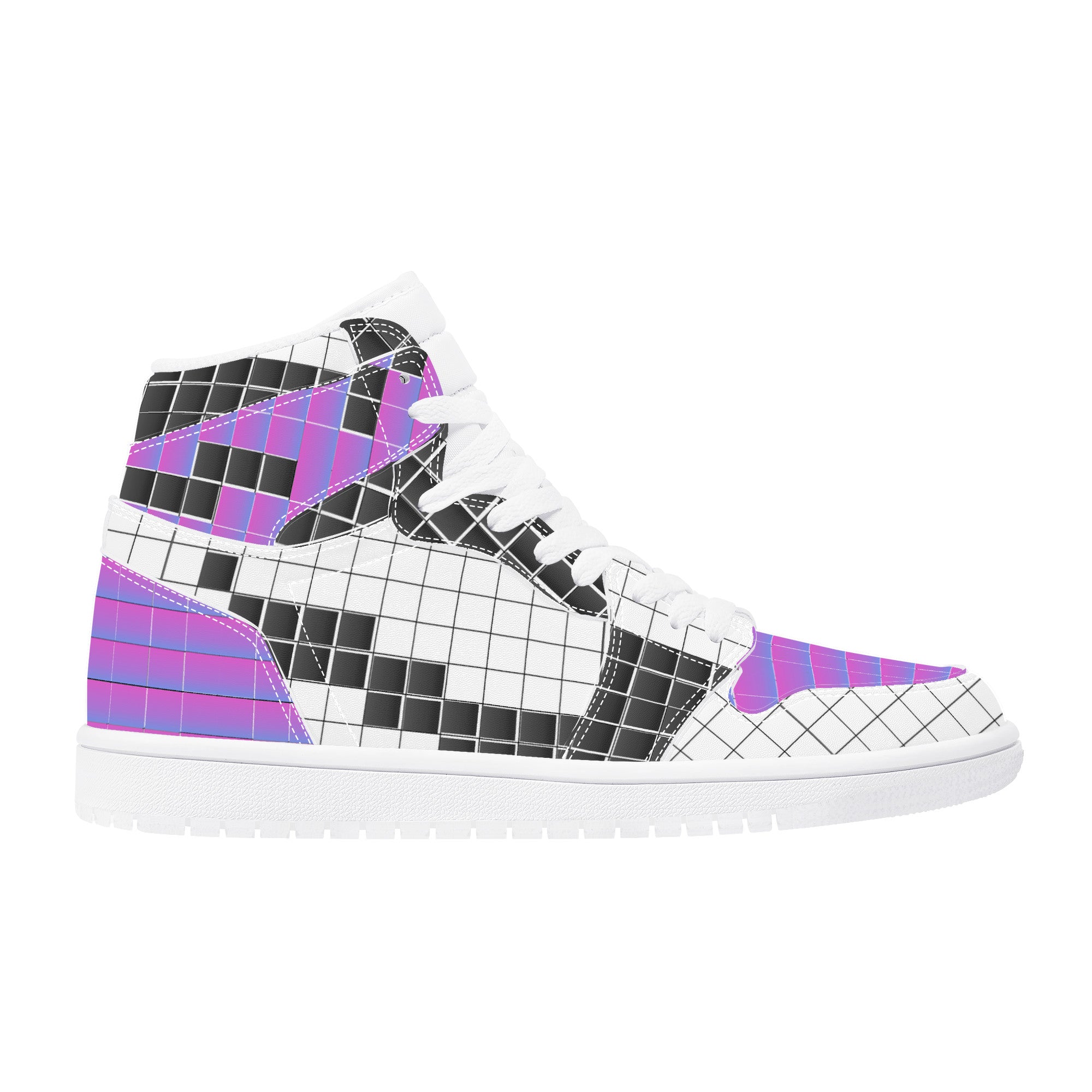 Design From NFT - Purple Pixel | High Top Customized | Shoe Zero