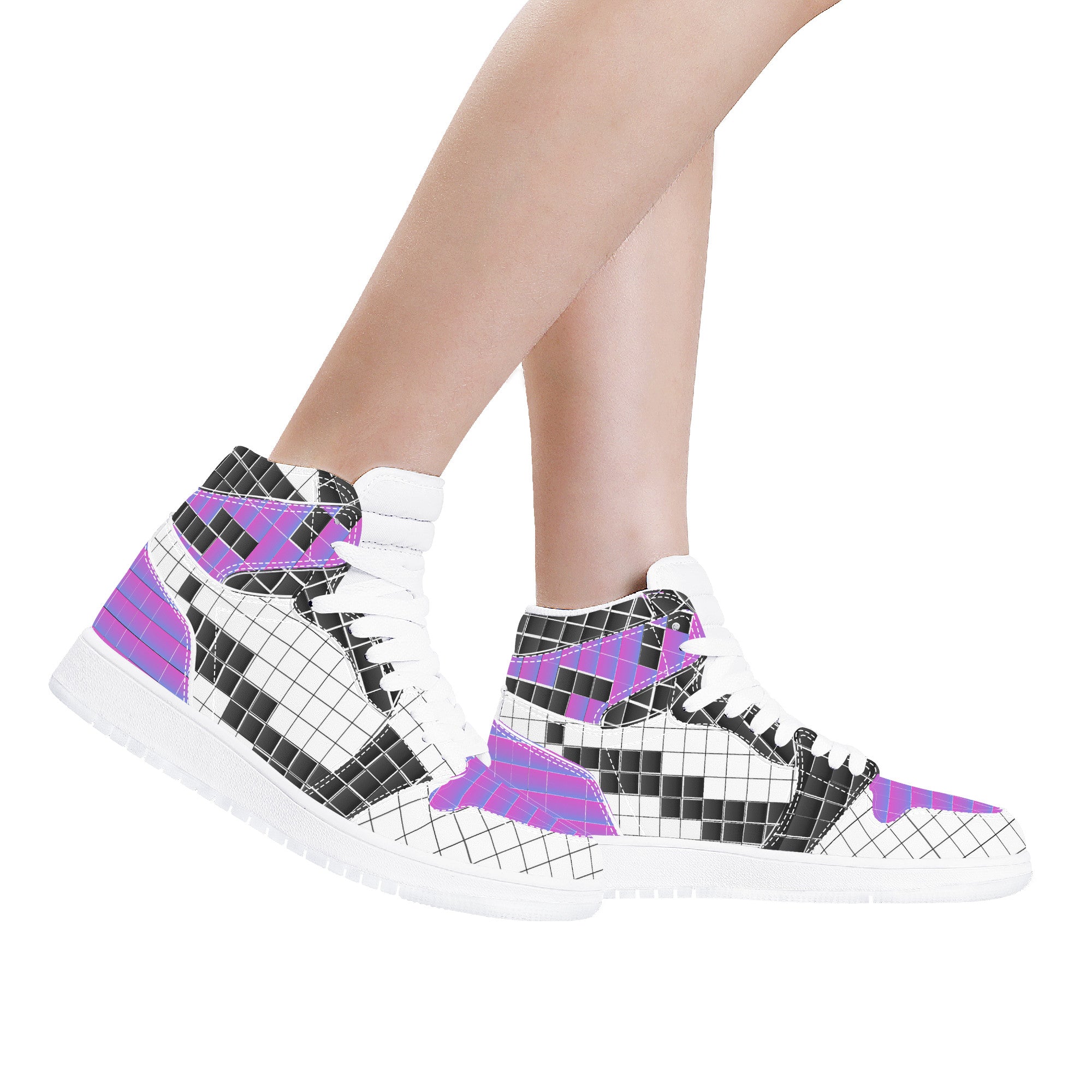 Design From NFT - Purple Pixel | High Top Customized | Shoe Zero