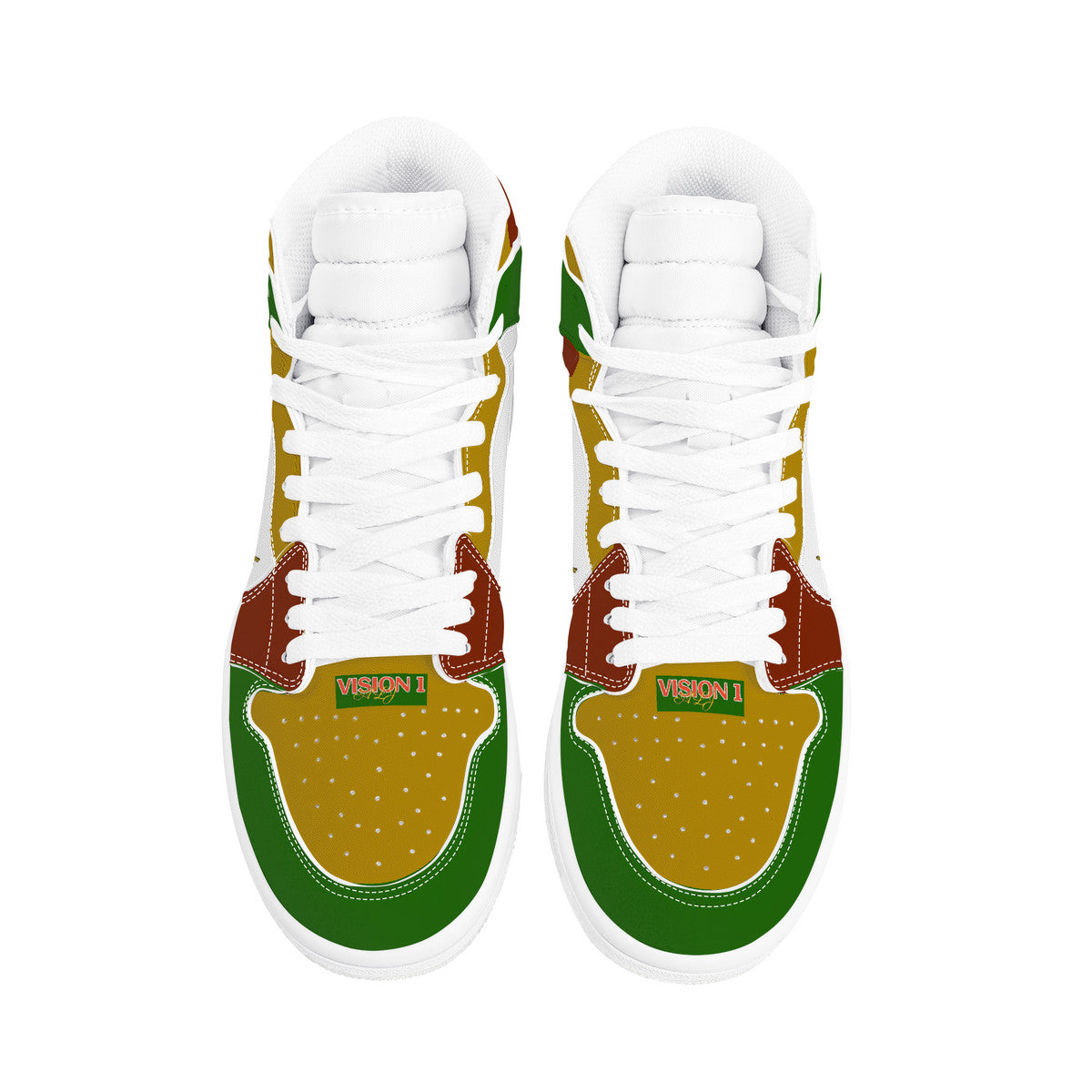 Gold Series - Green, Red and Gold | High Top Customized | Shoe Zero