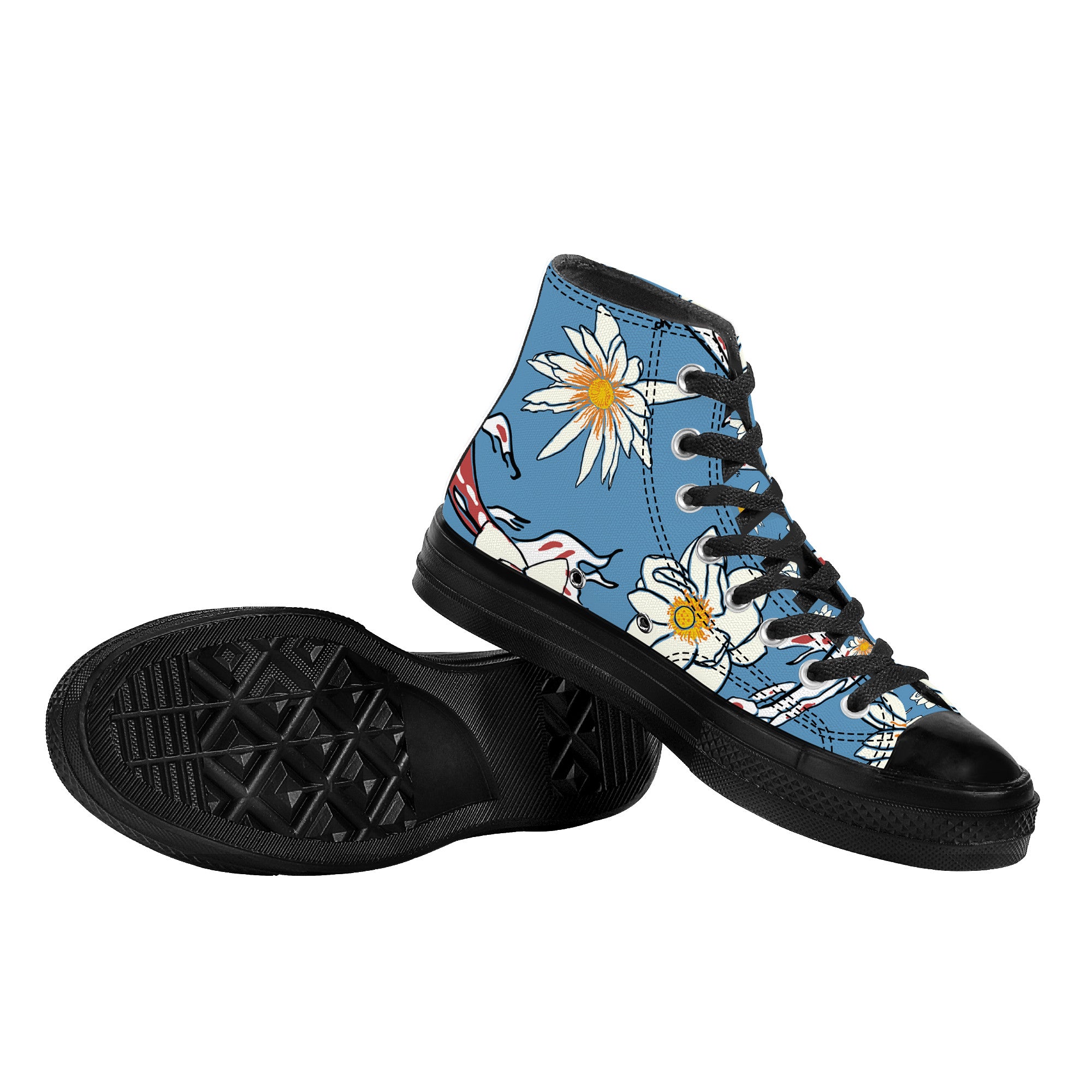 Blue Blossom | Custom Canvas High Top Shoes | Shoe Zero