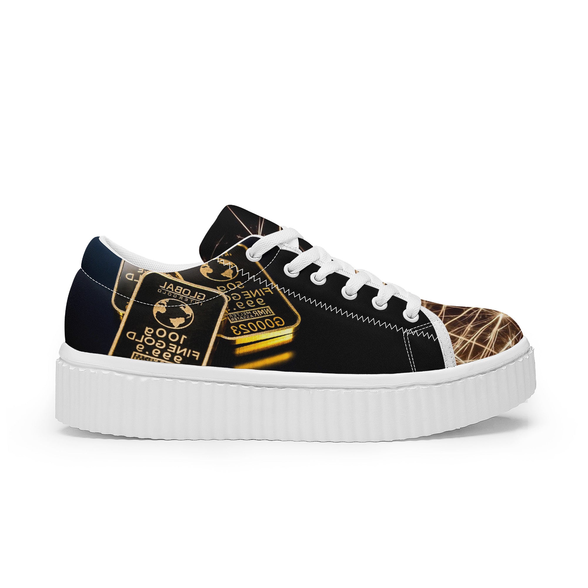 Gold Bars Women's Sneaker | Low Top Customized | Shoe Zero