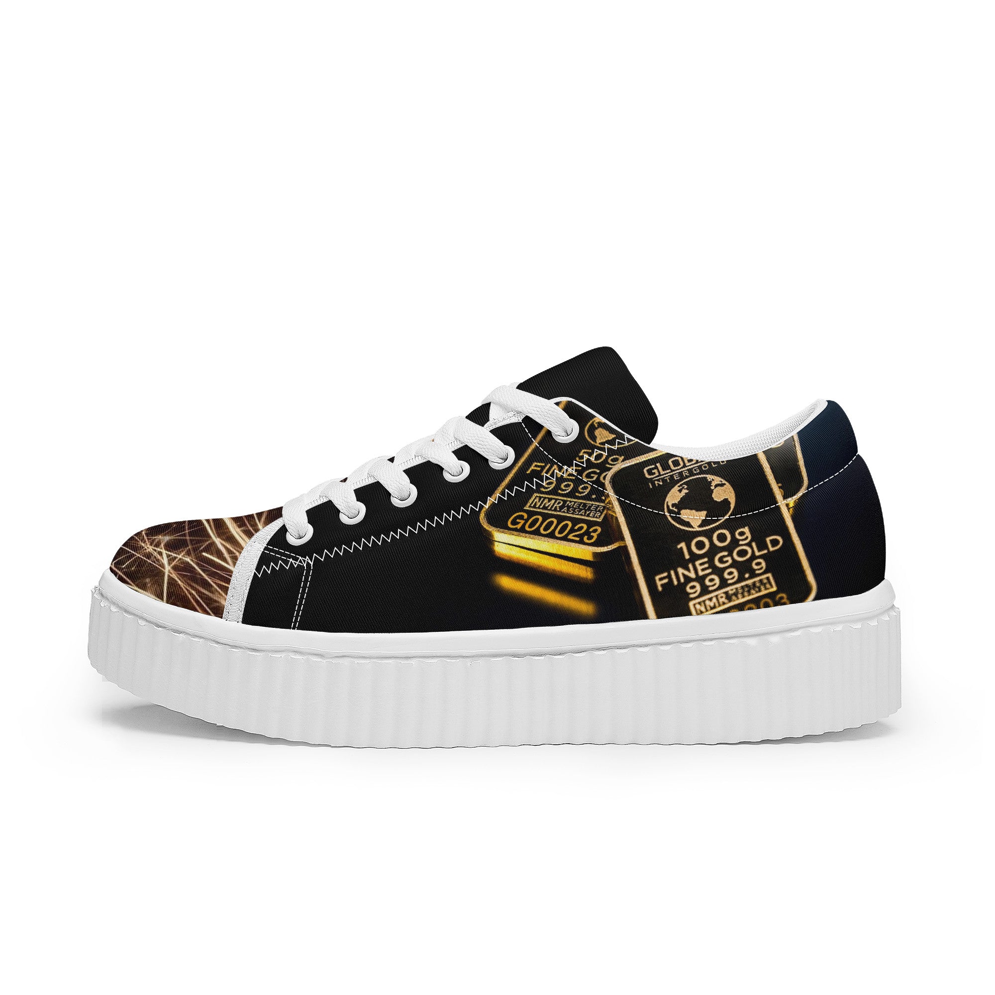 Gold Bars Women's Sneaker | Low Top Customized | Shoe Zero