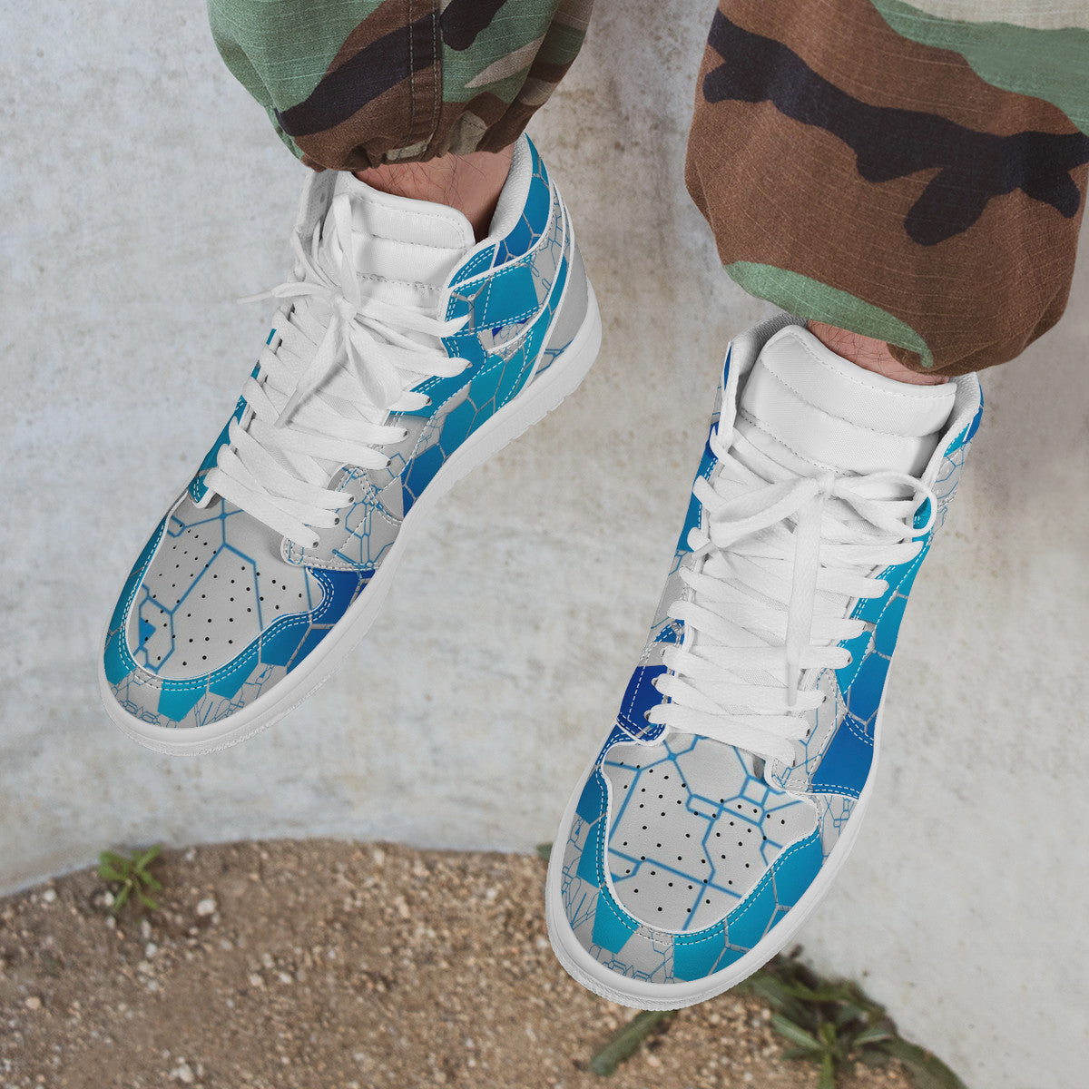 Cyber Grid Blue | Custom Branded Shoes | Shoe Zero
