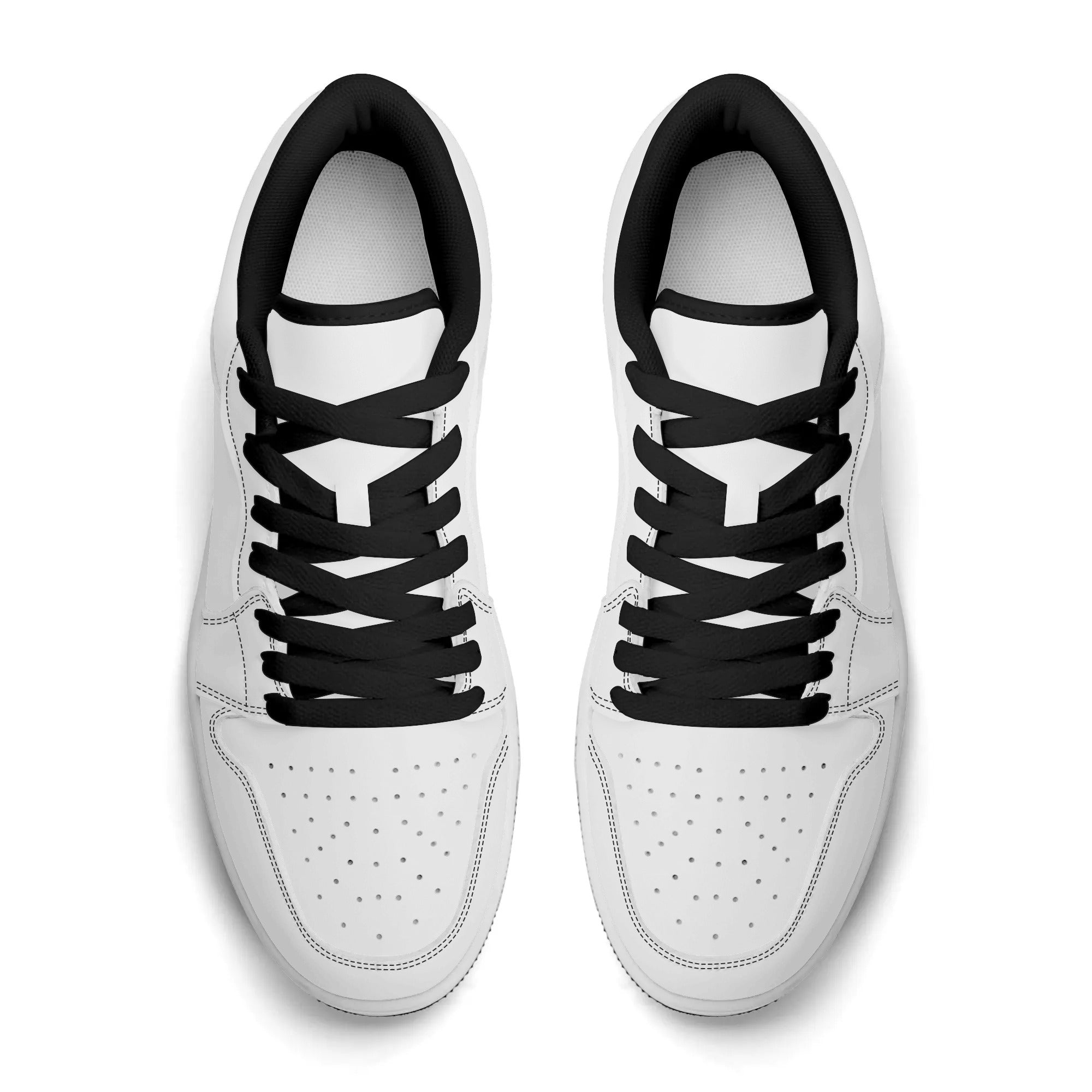 2.0 Customizable Vegan Leather Skateboard Low Top Sneakers (White)