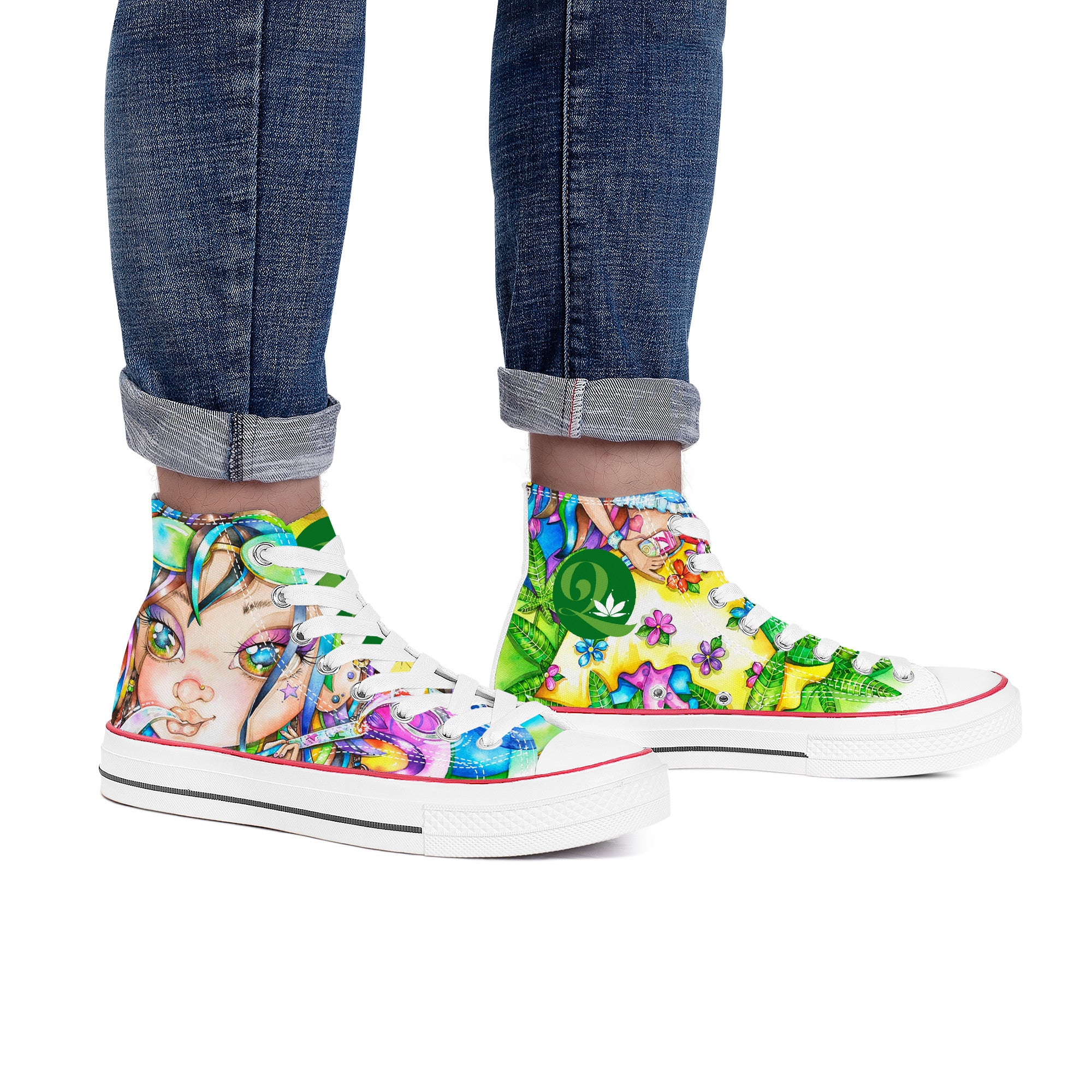 Fairieland Custom Shoes | Biggs | High Top Canvas Shoes - White Anime Custom Shoes - Shoe Zero
