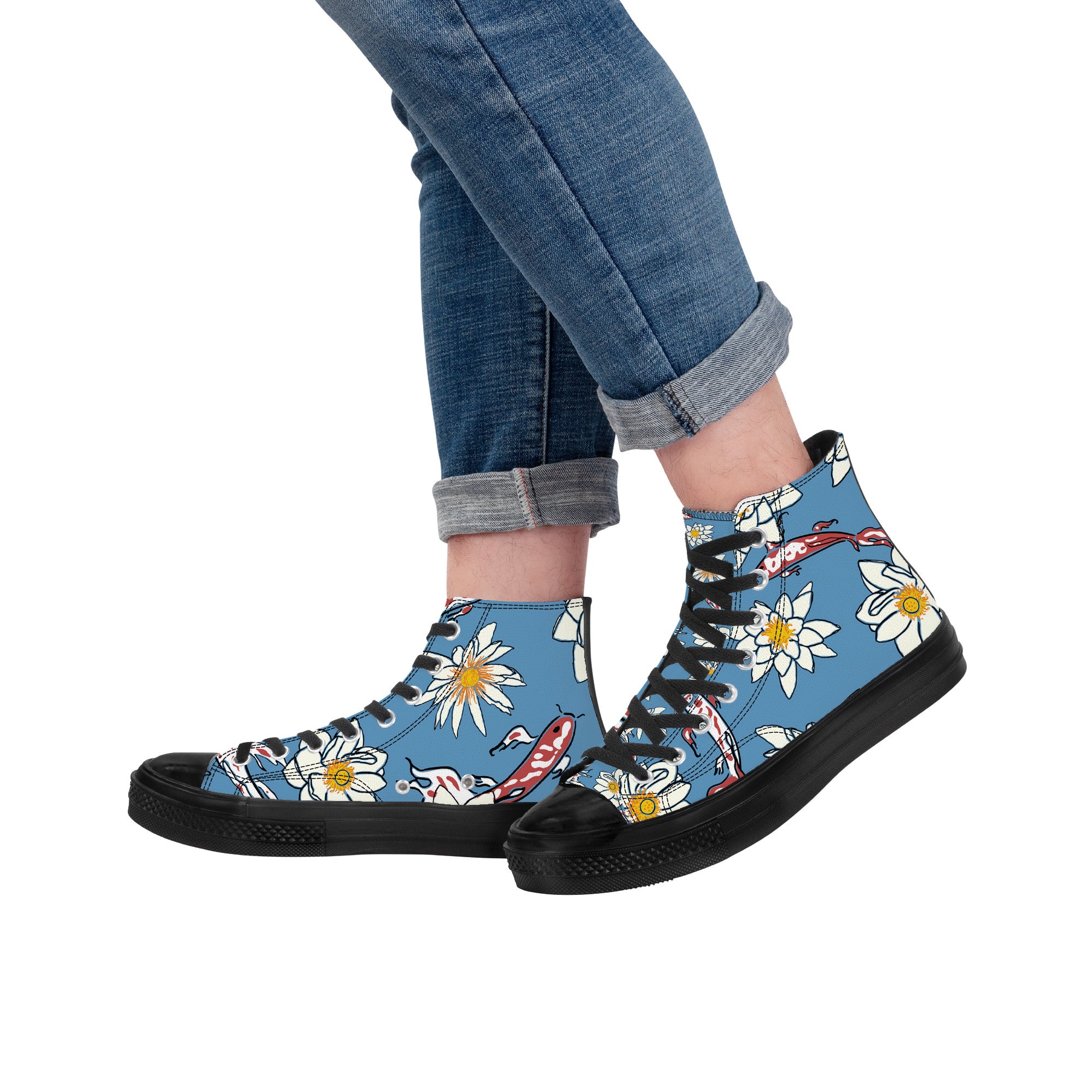 Blue Blossom | Custom Canvas High Top Shoes | Shoe Zero