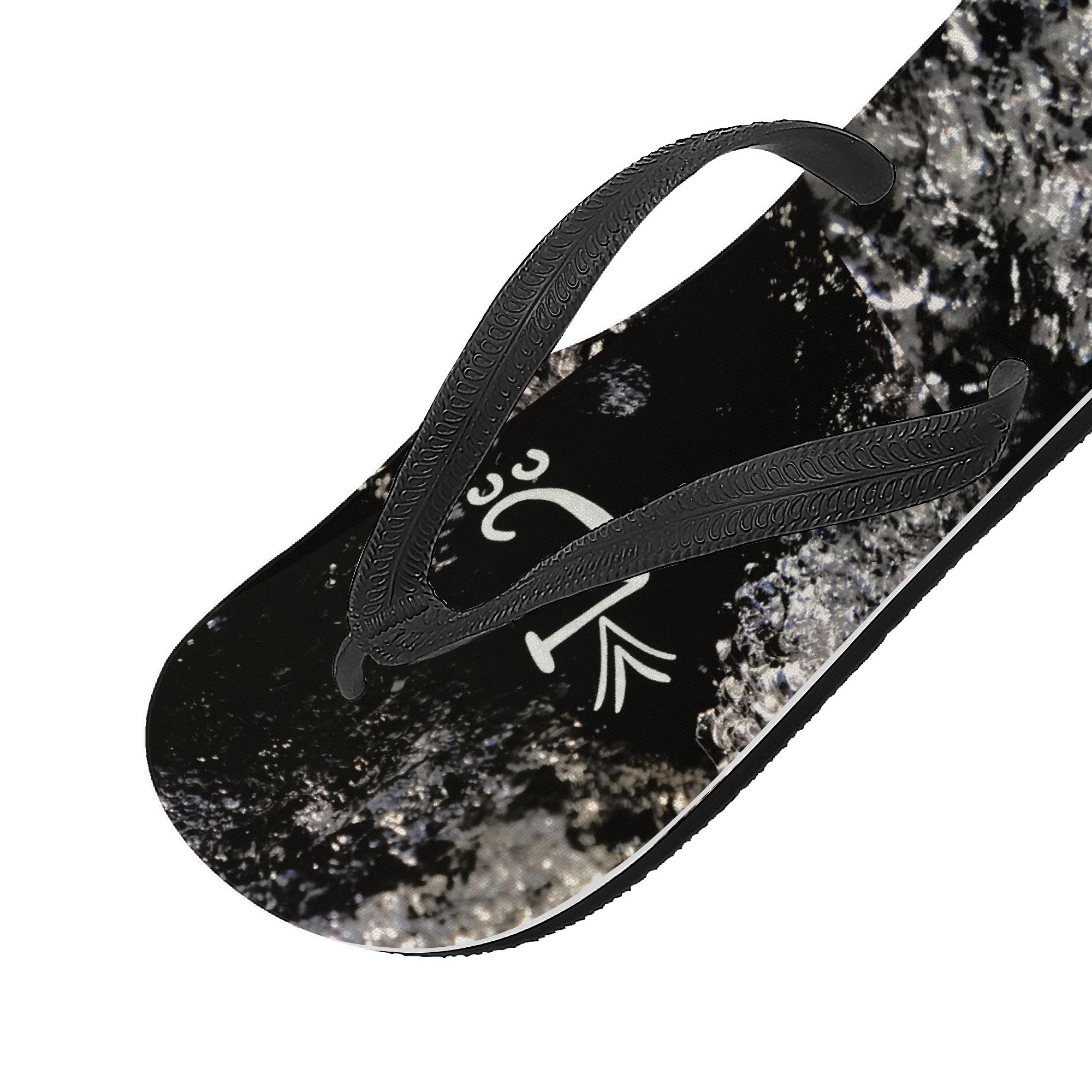 Listen to us -black flip flop by Sylliboy - Shoe Zero