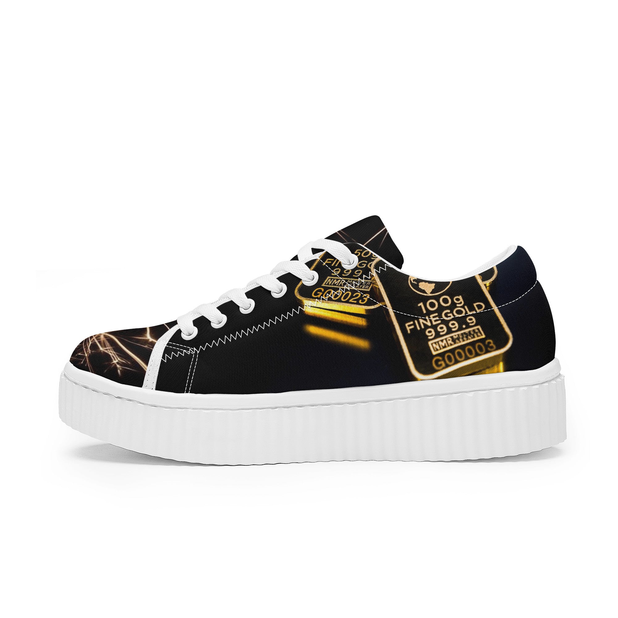 Gold Bars Women's Sneaker | Low Top Customized | Shoe Zero