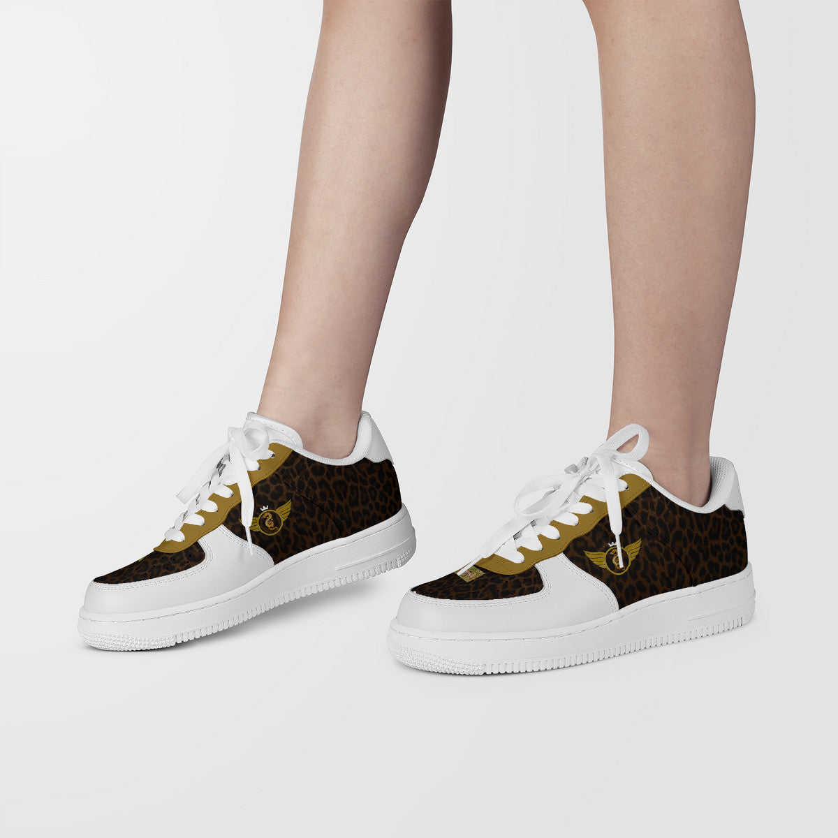 Gold Series - White and Black | Low Top Customized | Shoe Zero
