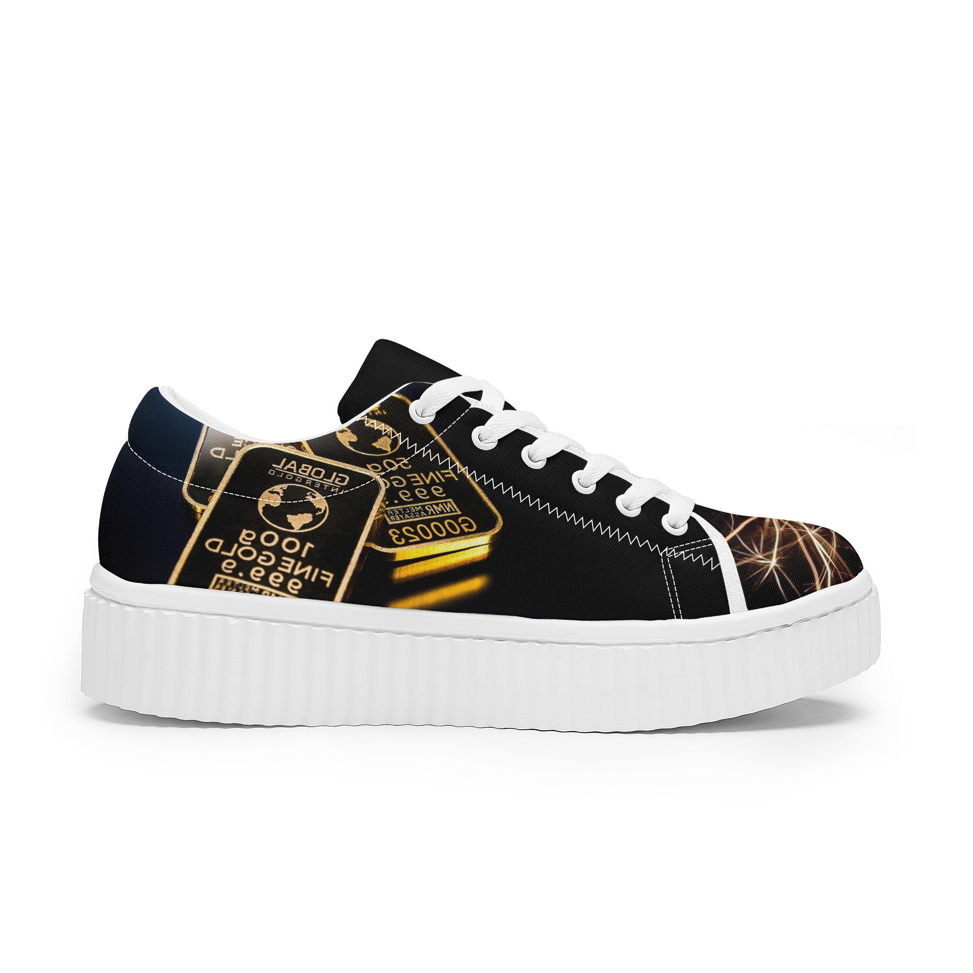 Gold Bars Women's Sneaker | Low Top Customized | Shoe Zero