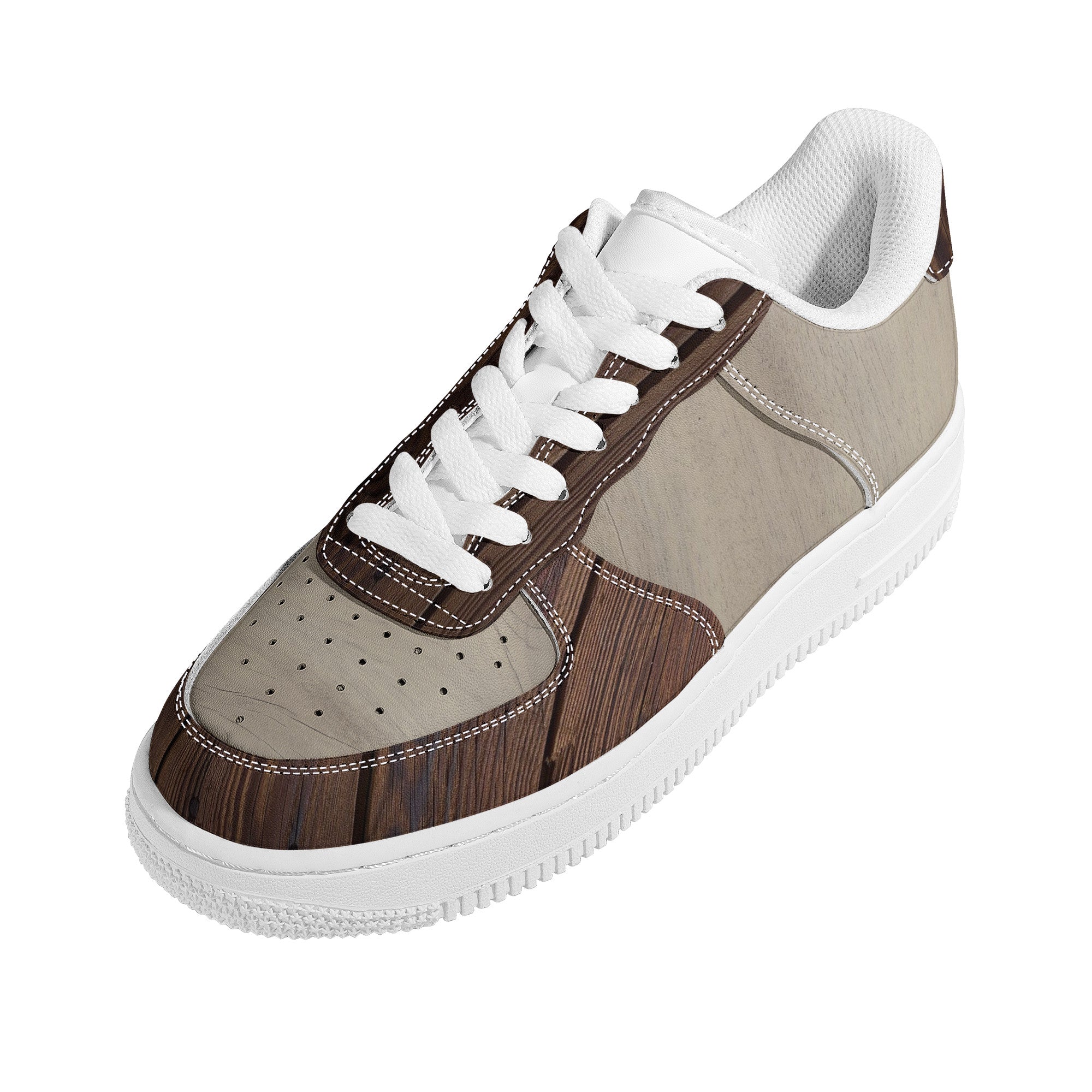 Wood Texture Low Top Sneakers | Custom Branded Shoes | Shoe Zero