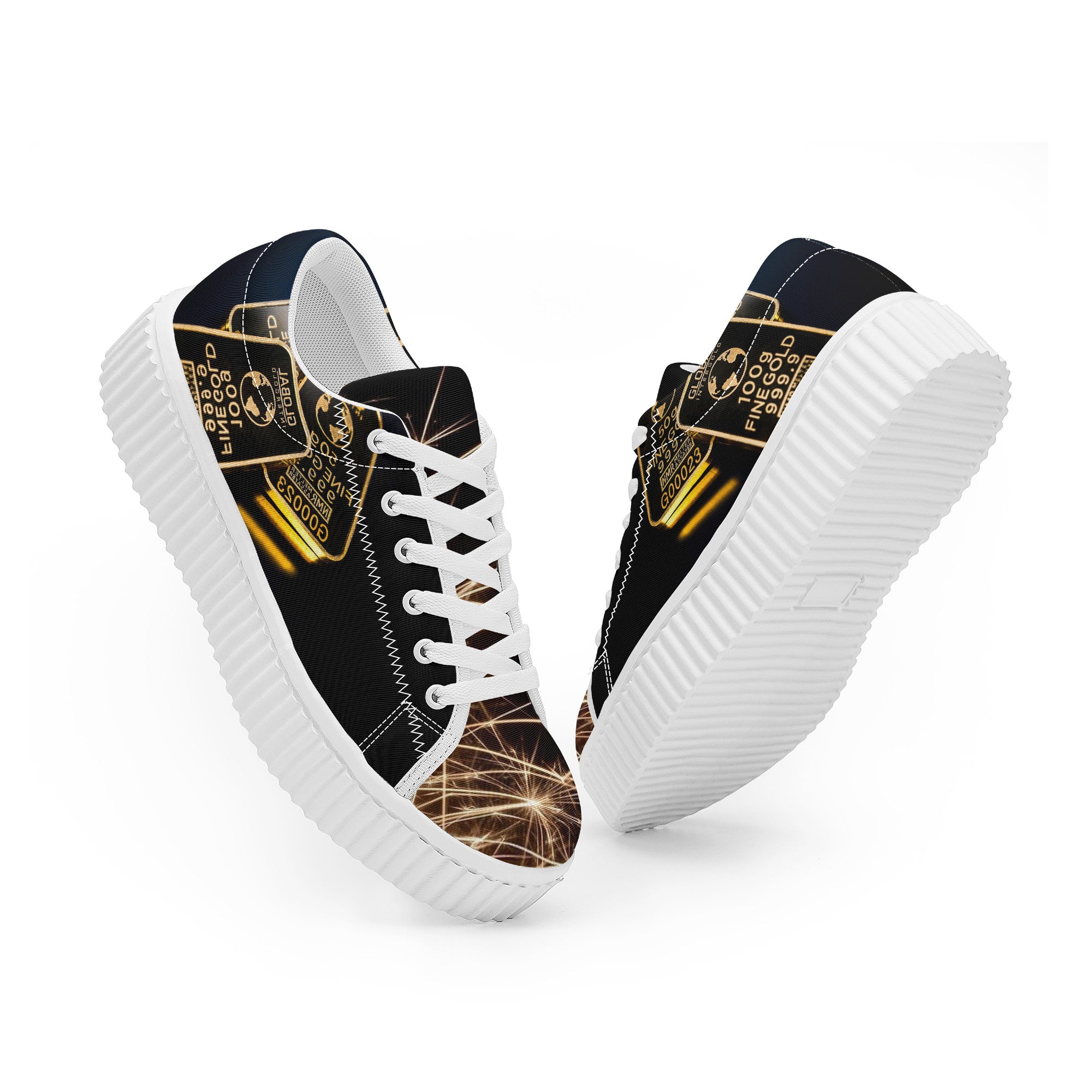 Gold Bars Women's Sneaker | Low Top Customized | Shoe Zero