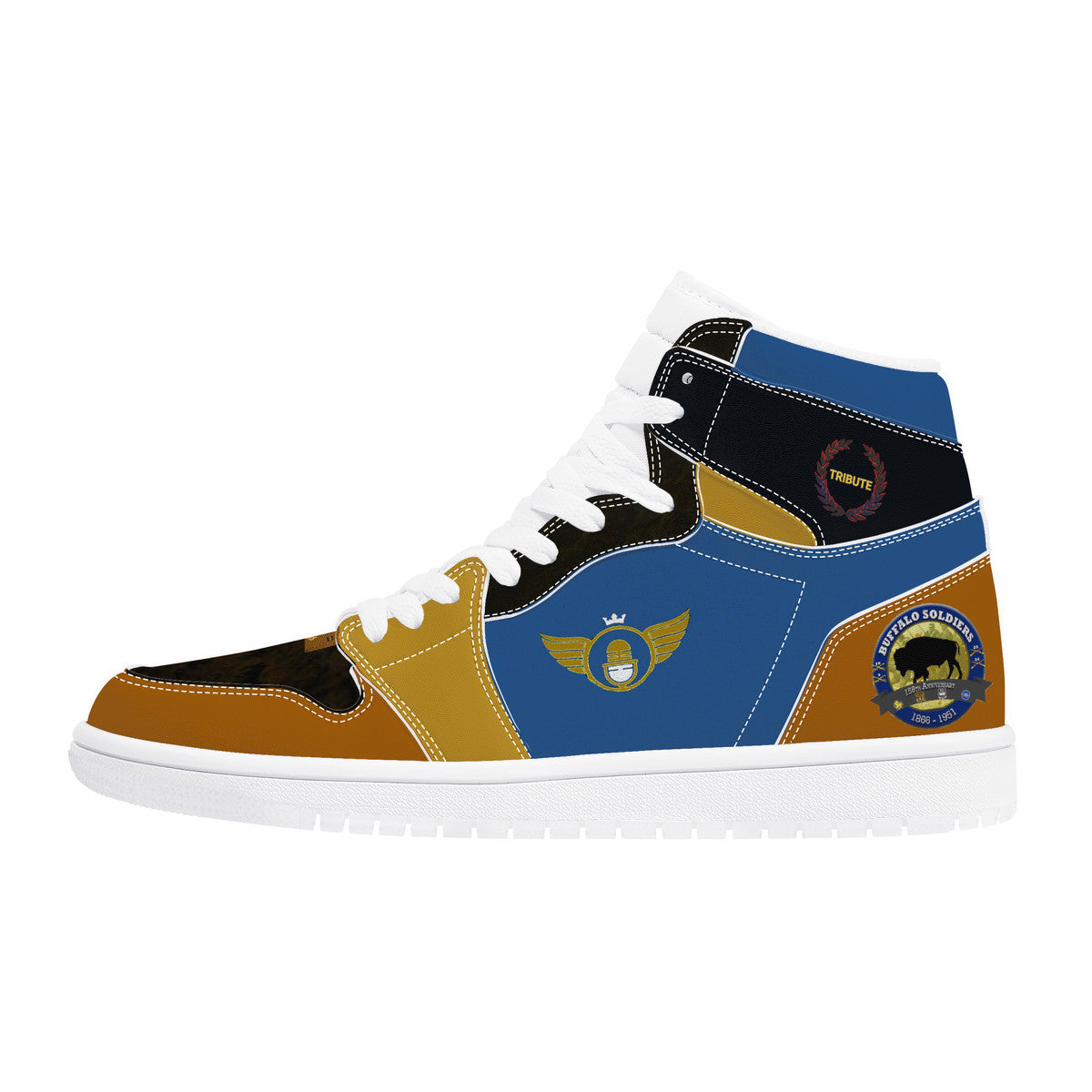 Gold Series Buffalo Soldiers Tribute High Top Custom Shoes - Shoe Zero