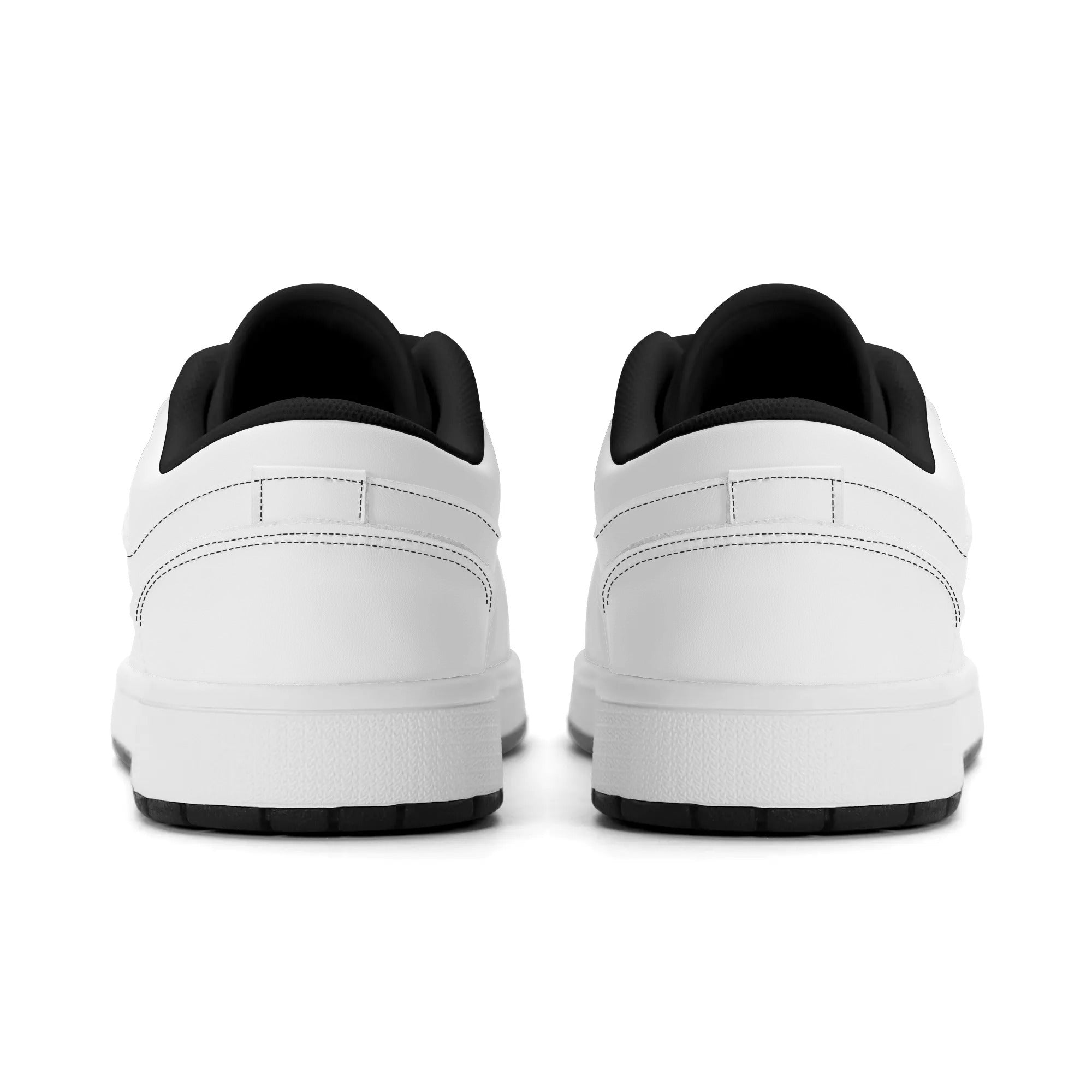 2.0 Customizable Vegan Leather Skateboard Low Top Sneakers (White)