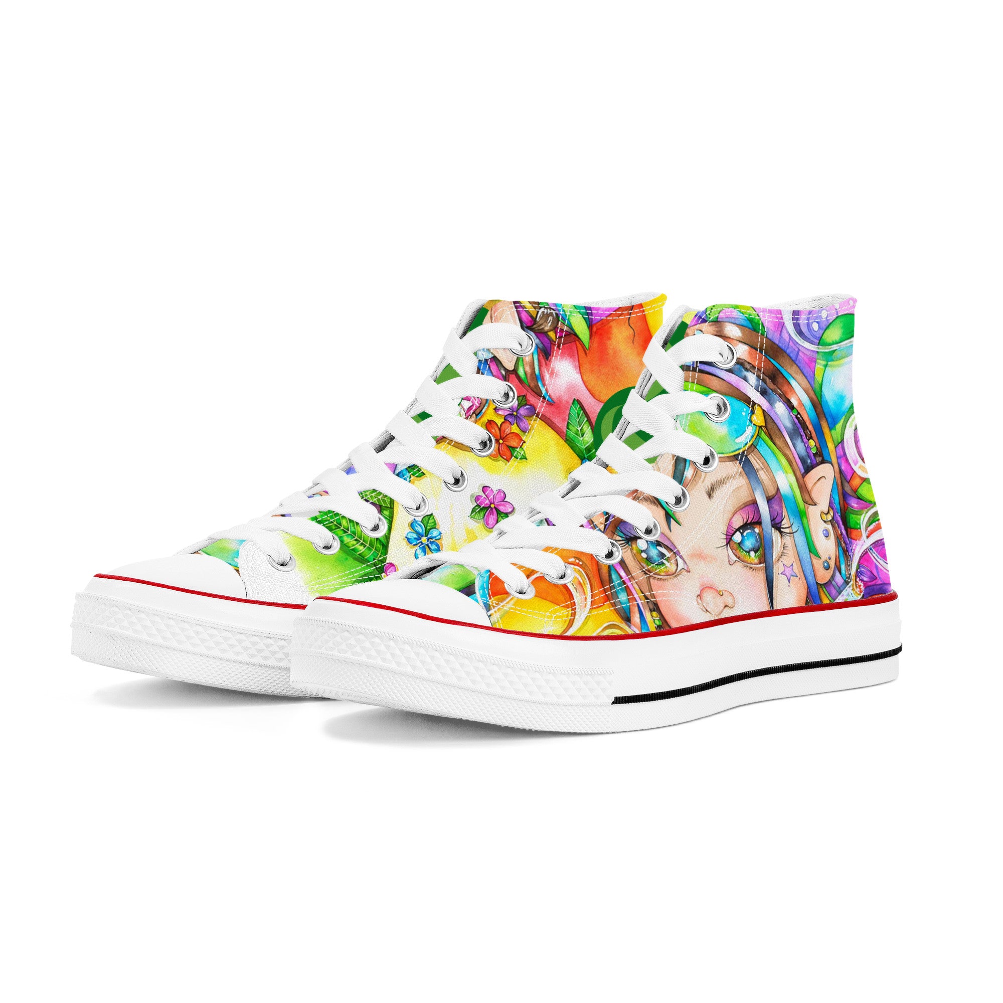 Fairieland Custom Shoes | Biggs | High Top Canvas Shoes - White Anime Custom Shoes - Shoe Zero