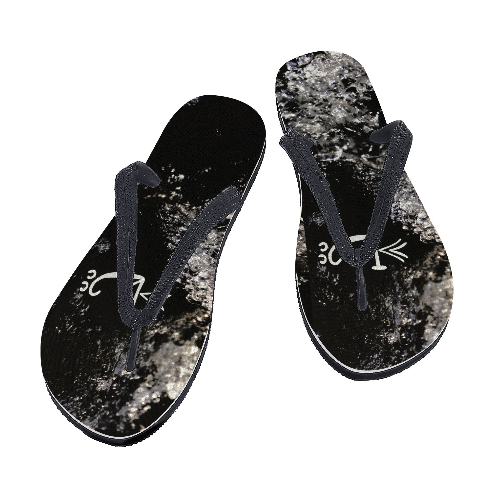 Listen to us -black flip flop by Sylliboy - Shoe Zero
