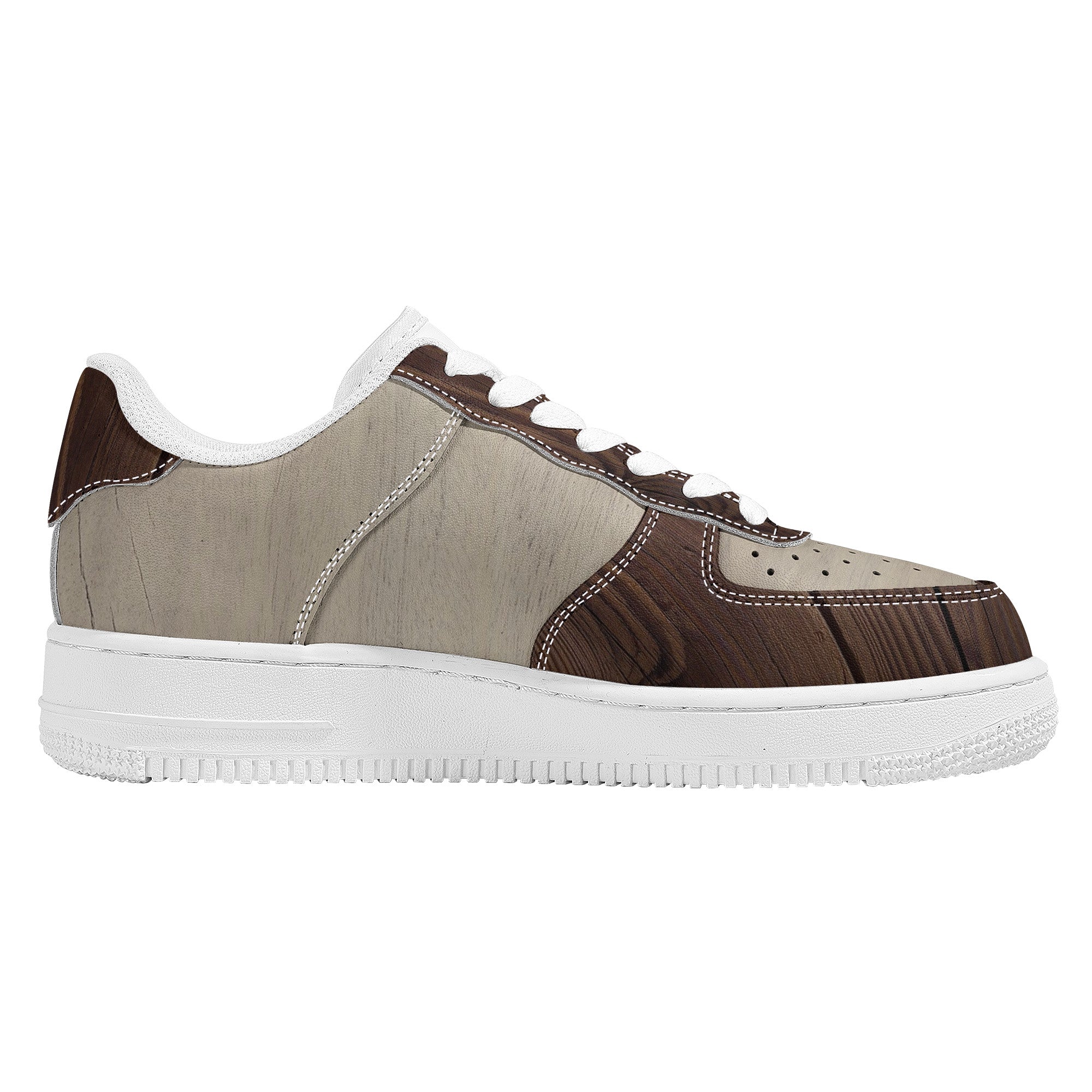 Wood Texture Low Top Sneakers | Custom Branded Shoes | Shoe Zero