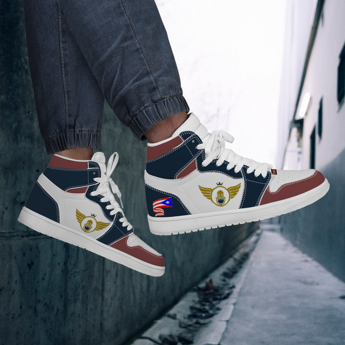 Gold Series - Crimson and Black | High Top Customized | Shoe Zero