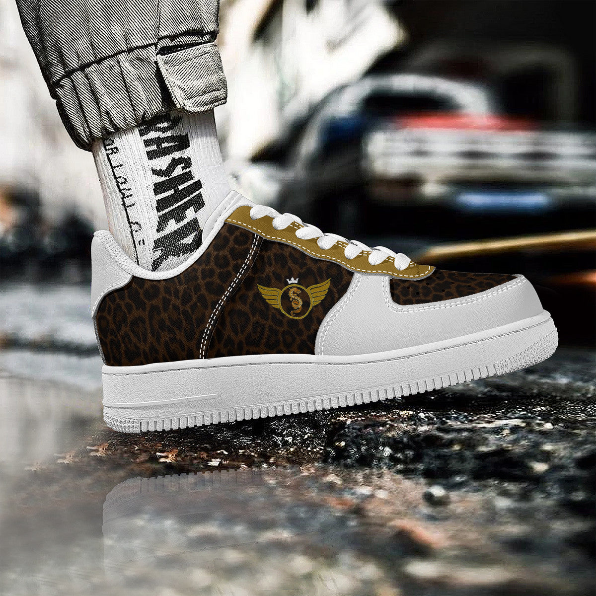 Gold Series - White and Black | Low Top Customized | Shoe Zero