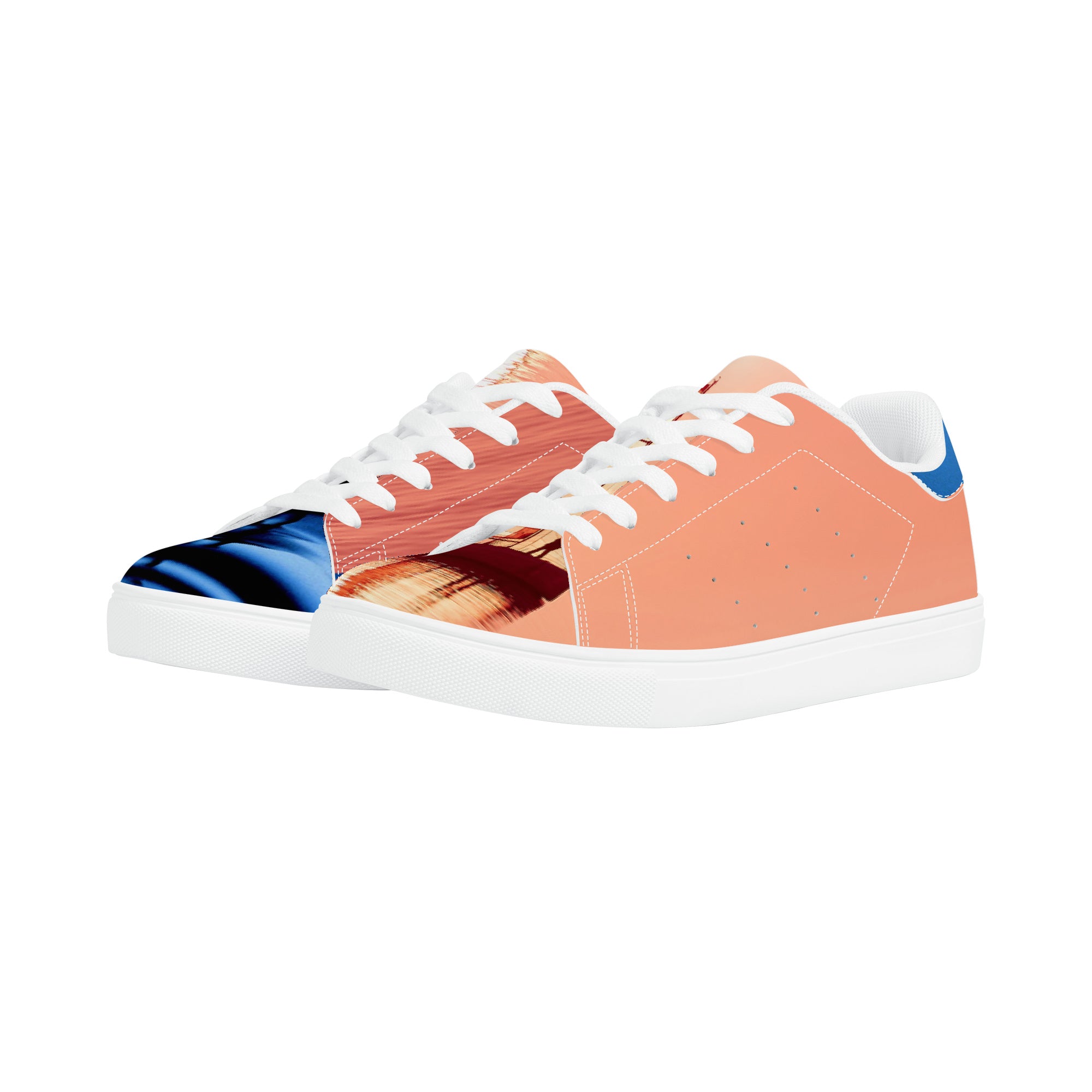 Blue Sail Vegan Leather Sneakers | Low Top Customized | Shoe Zero